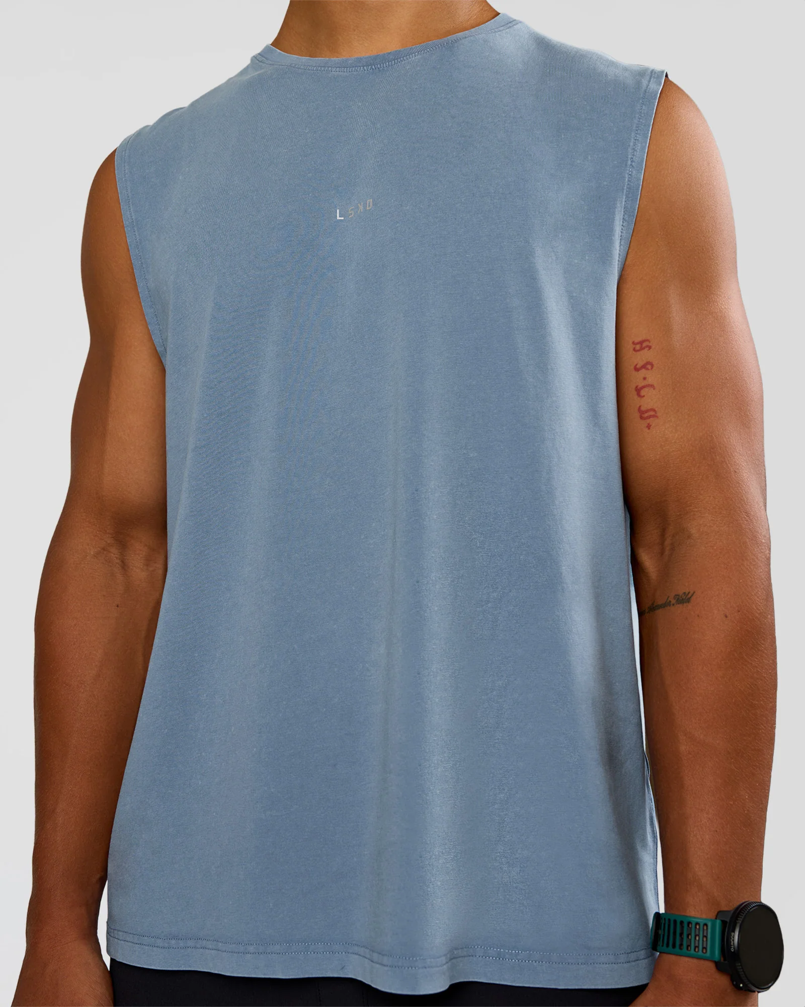 Base FLXCotton Tank Regular Fit -8cm - Elemental Blue Washed - Image 3