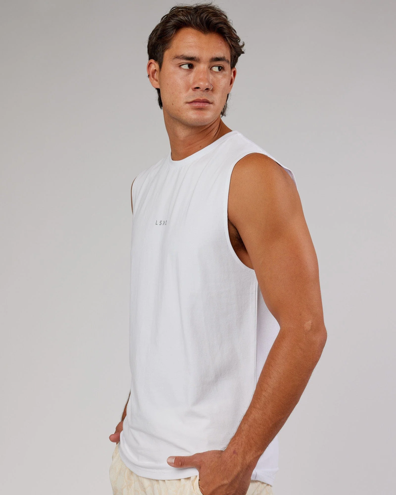 Base FLXCotton Tank - White - Image 4