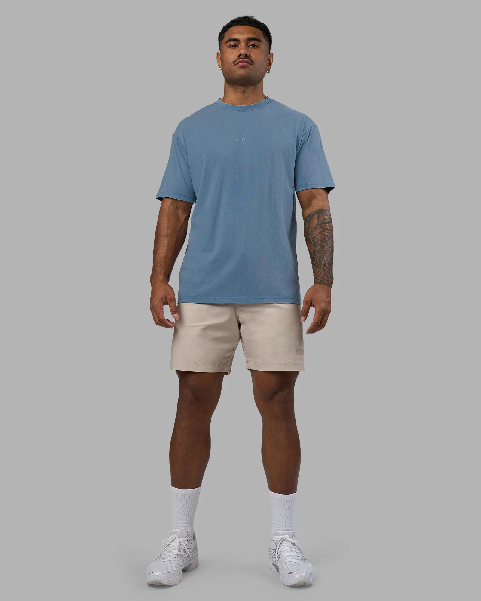 Base FLXCotton Tee Oversized - Elemental Blue Washed - Image 4