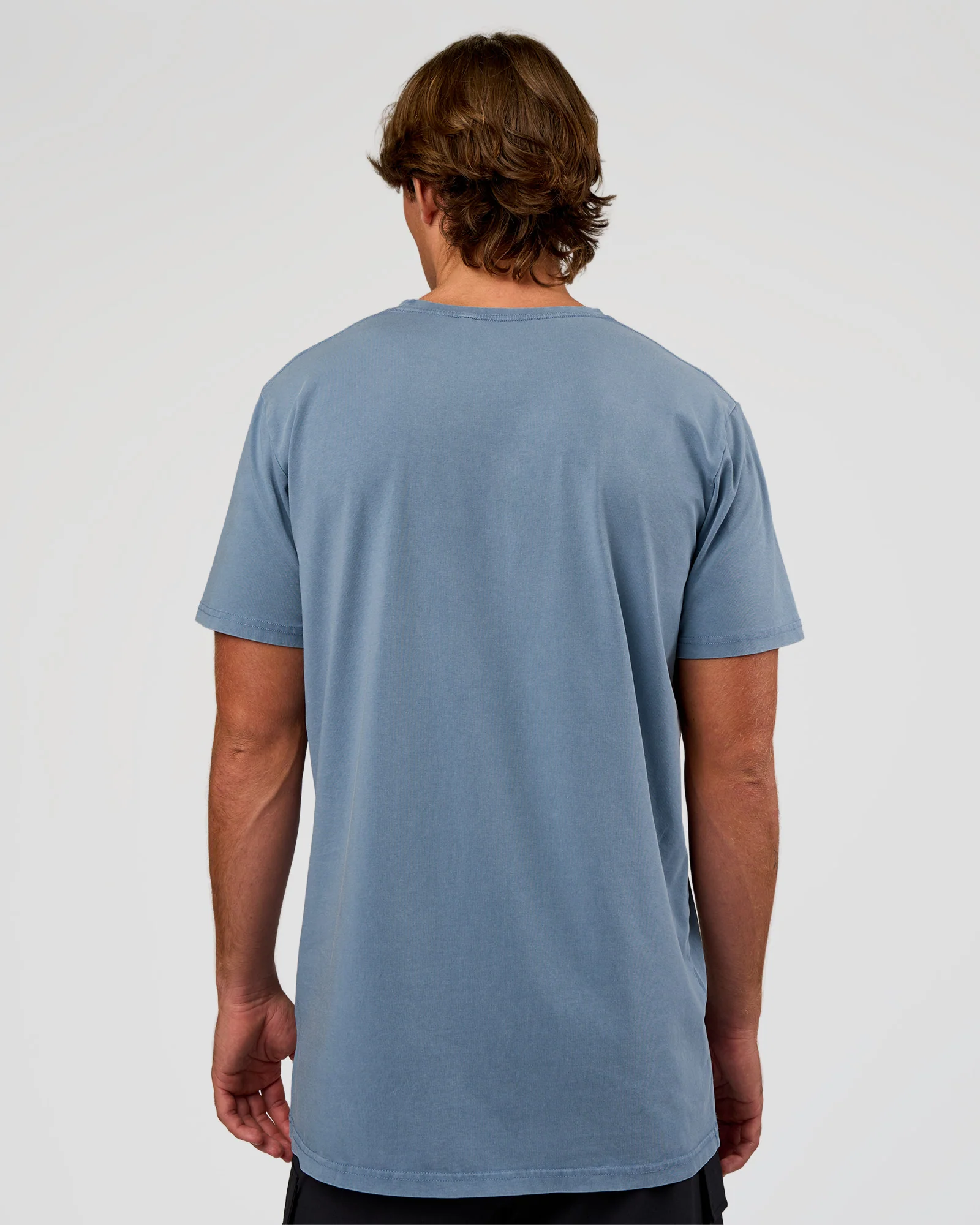 Base FLXCotton Tee  Regular Fit +2cm - Elemental Blue Washed - Image 3