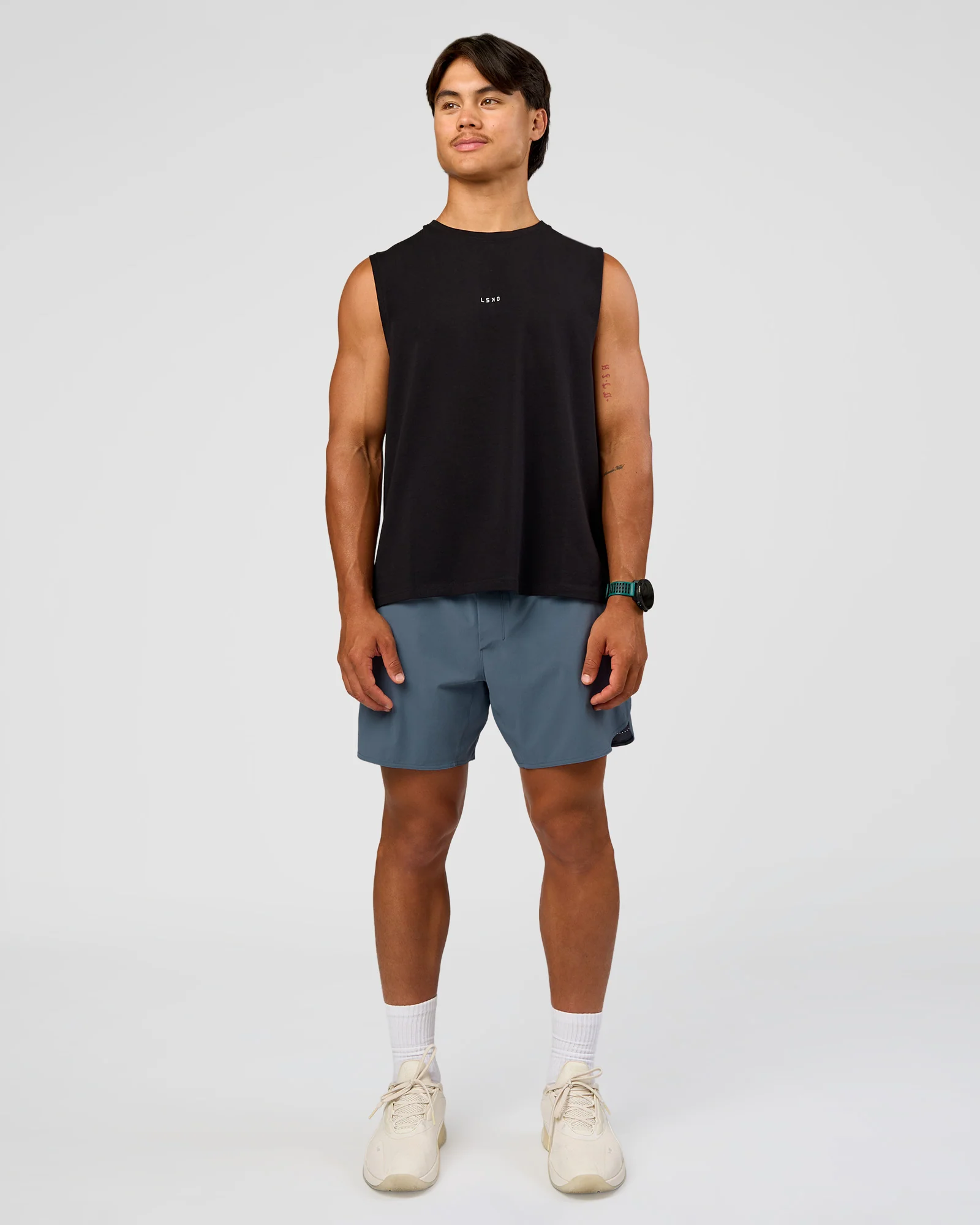 Base Heavyweight FLXCotton Tank Regular Fit -8cm - Black - Image 4