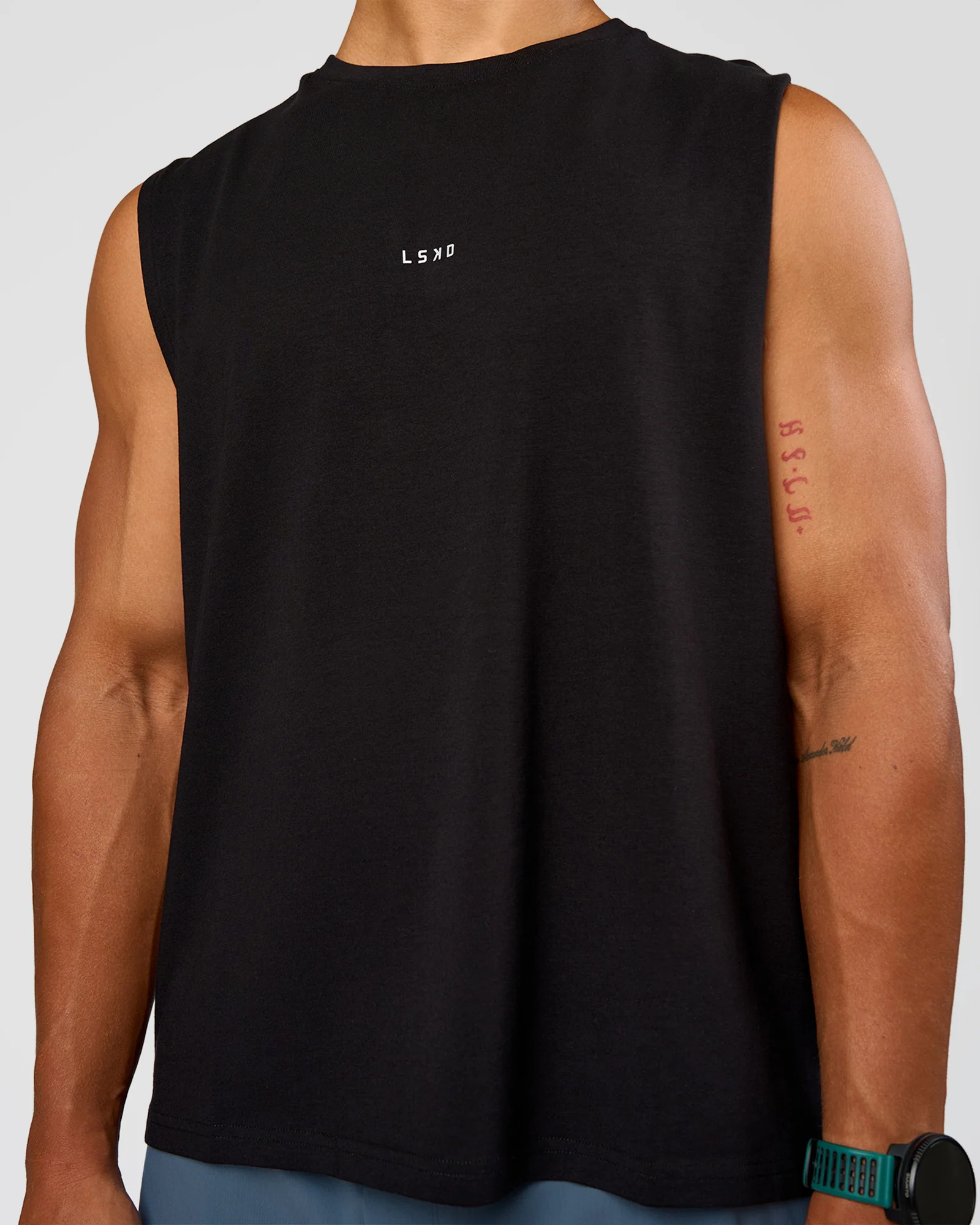 Base Heavyweight FLXCotton Tank Regular Fit -8cm - Black - Image 5