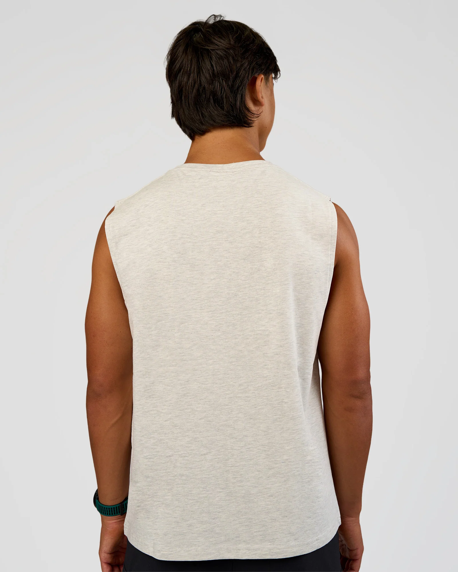 Base Heavyweight FLXCotton Tank Regular Fit -8cm - Silver Marl - Image 3