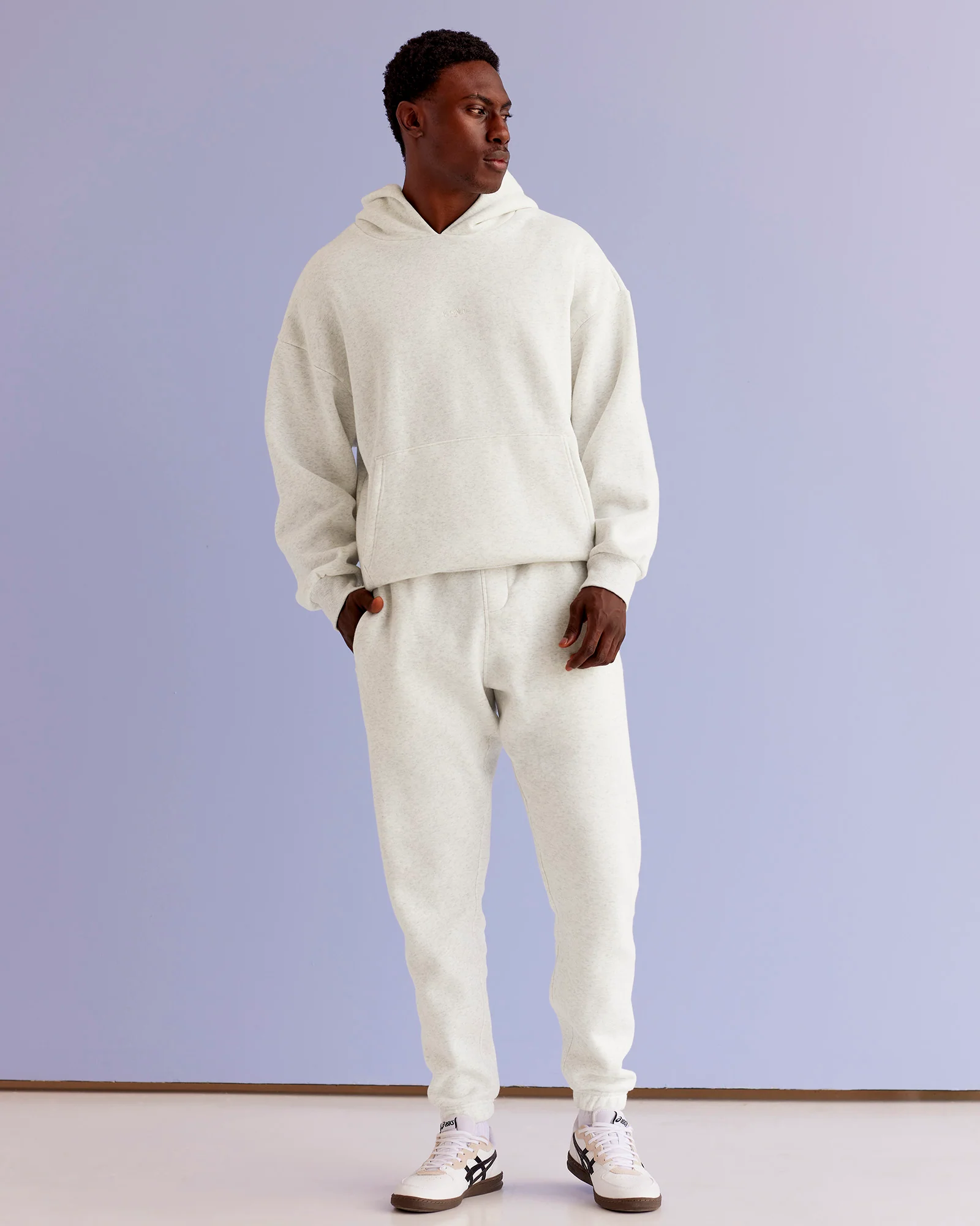 Base Oversized Hoodie - Silver Marl - Image 2
