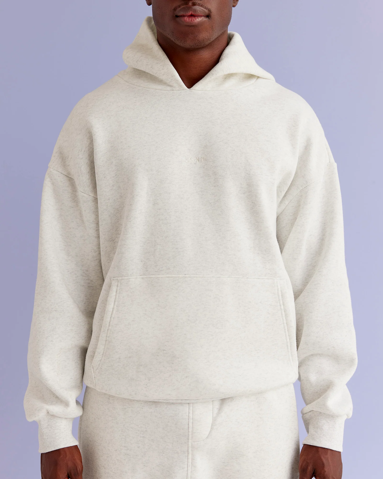 Base Oversized Hoodie - Silver Marl - Image 5
