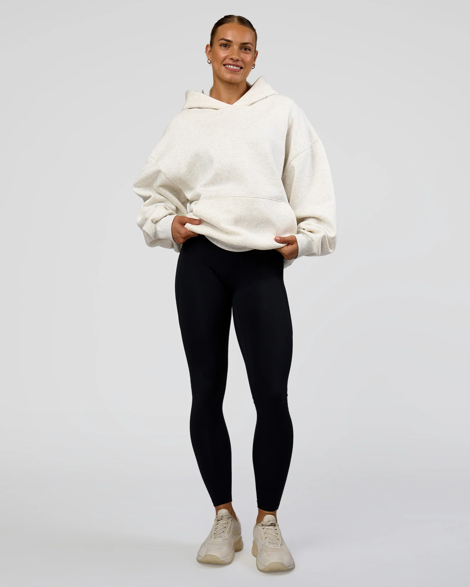 Base Oversized Hoodie - Silver Marl - Image 8