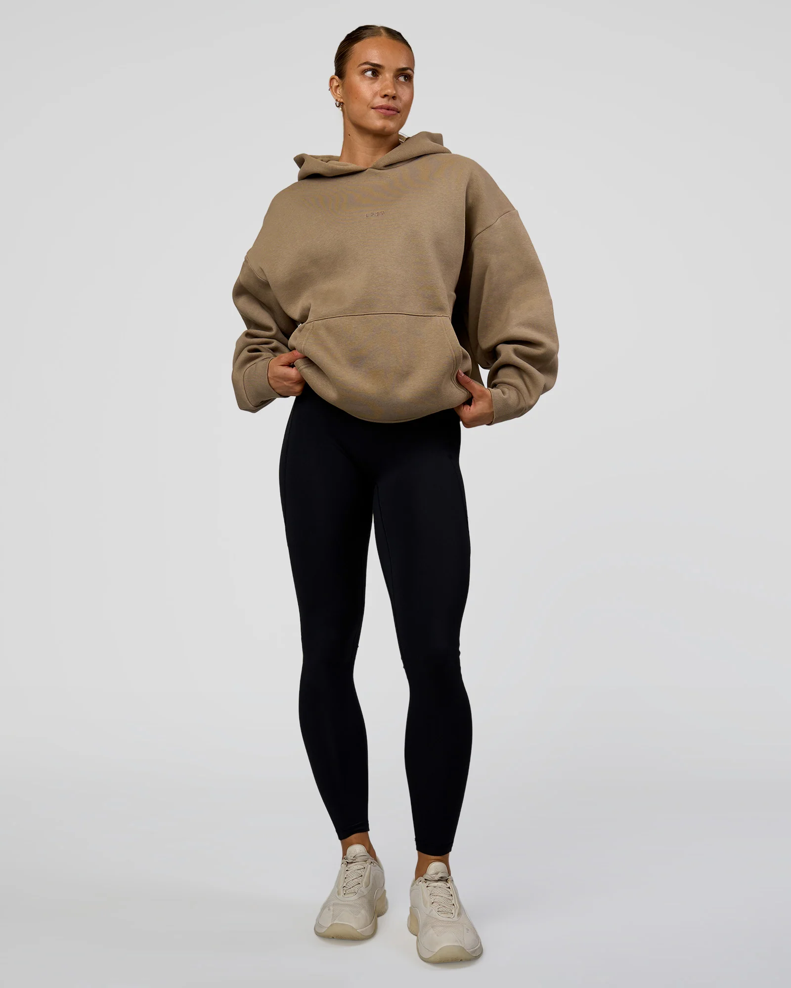 Base Oversized Hoodie - Taupe Ash - Image 10