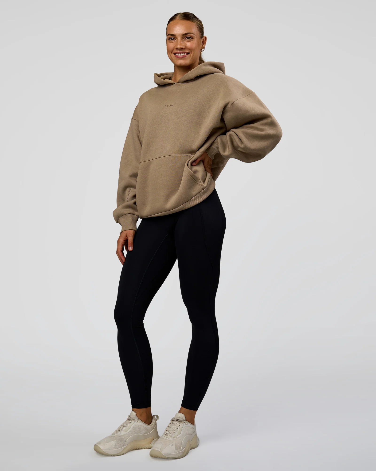 Base Oversized Hoodie - Taupe Ash - Image 4