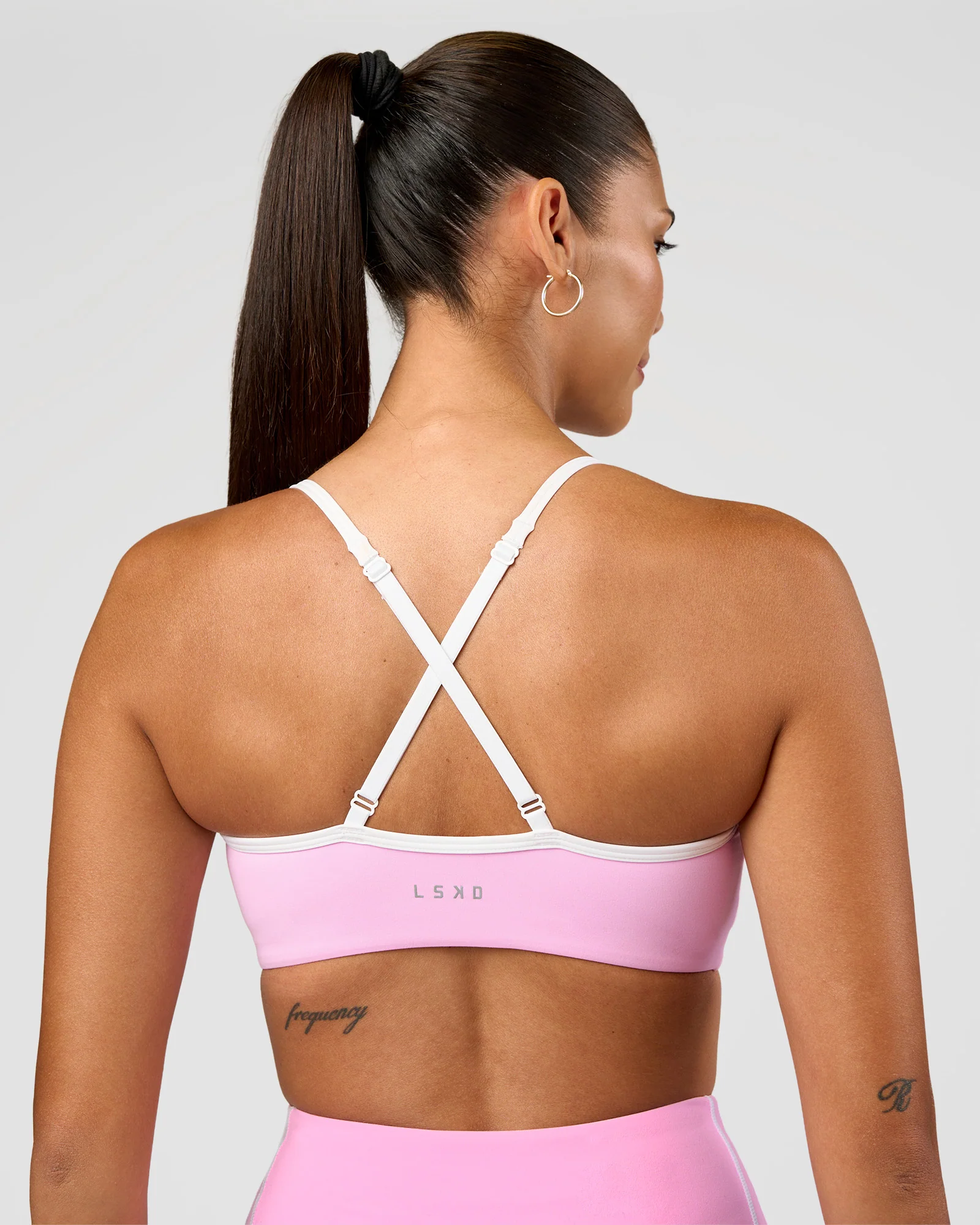 Blushing Sports Bra - Pink Rose-White - Image 2