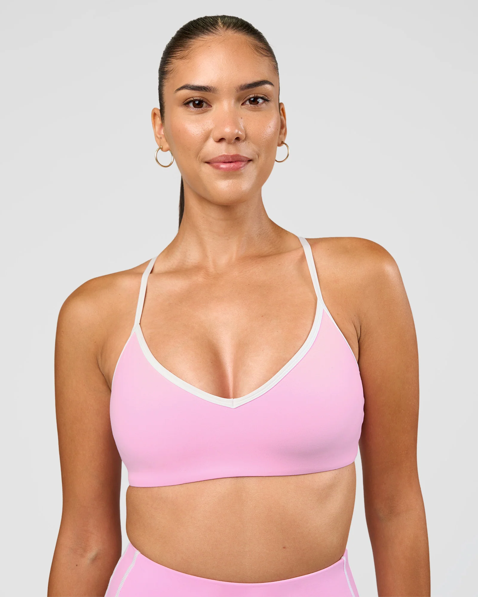 Blushing Sports Bra - Pink Rose-White - Image 6