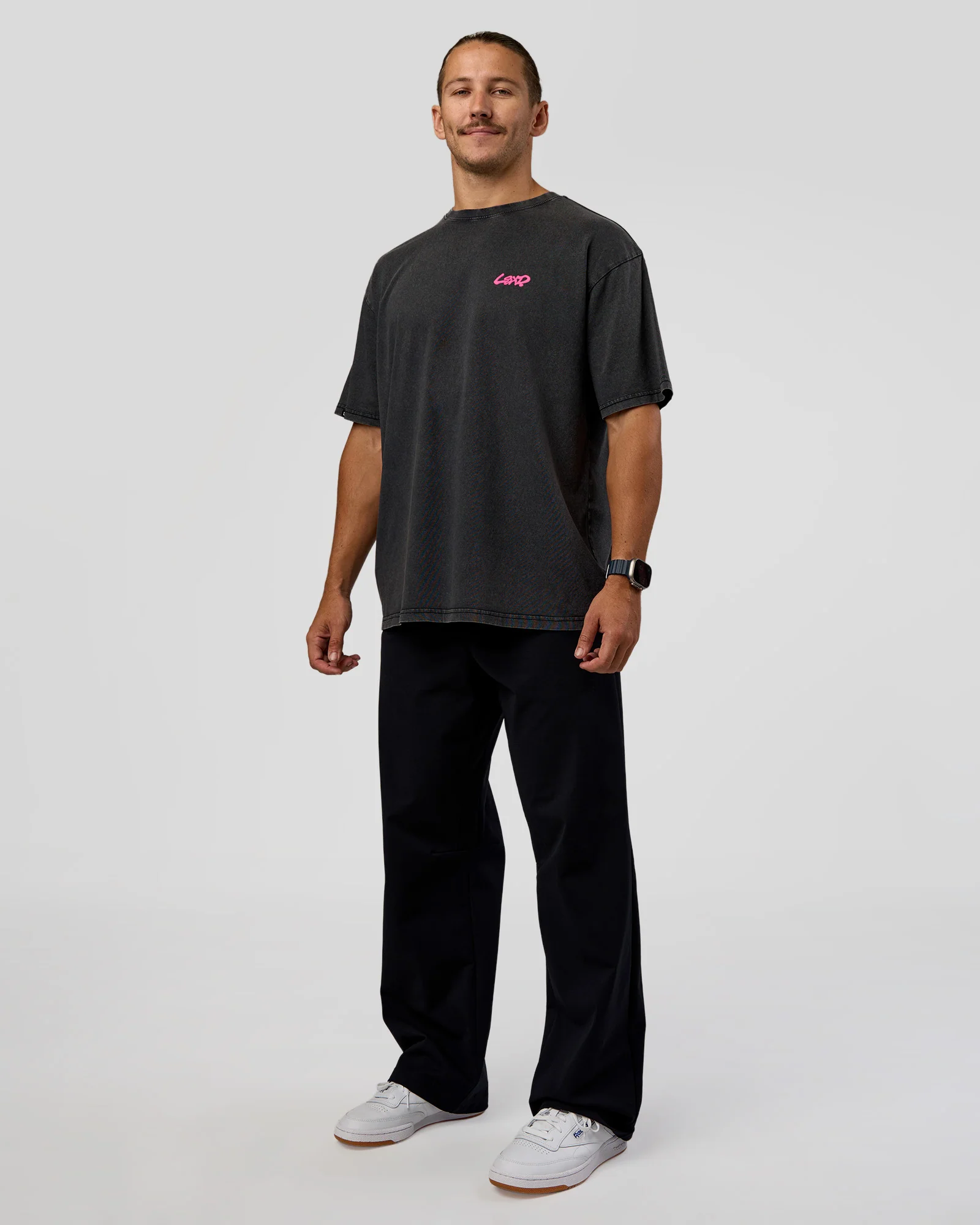 Break Through FLXCotton Oversized Tee - Black-Plum Caspia - Image 5