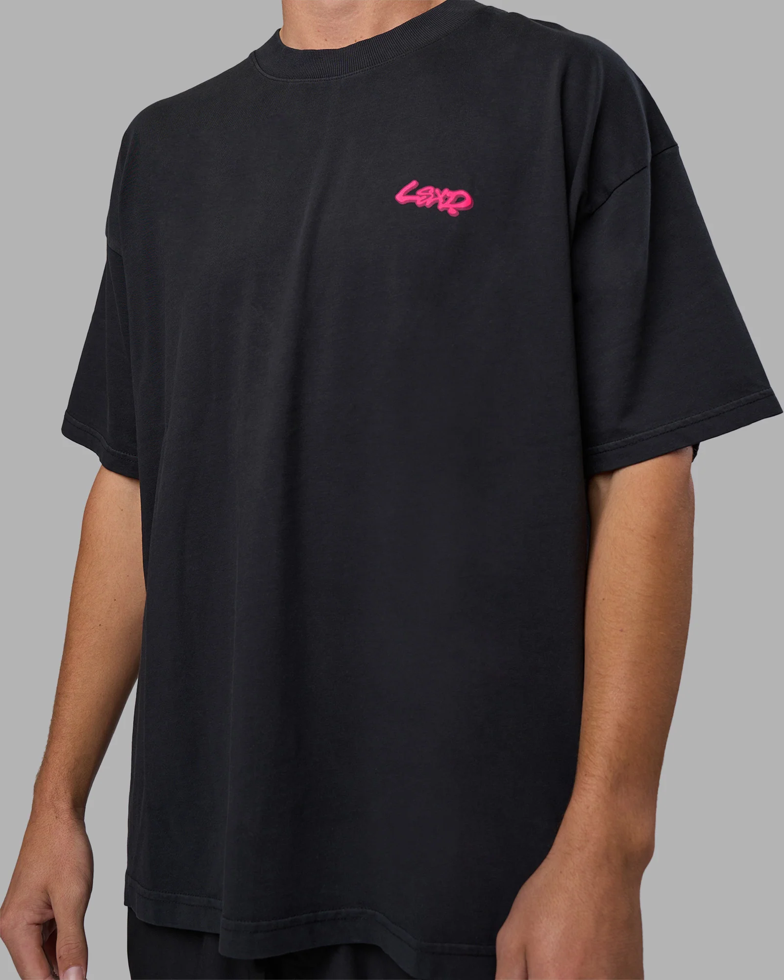 Break Through Heavyweight Oversized Tee - Black Washed-Plum Caspia - Image 7