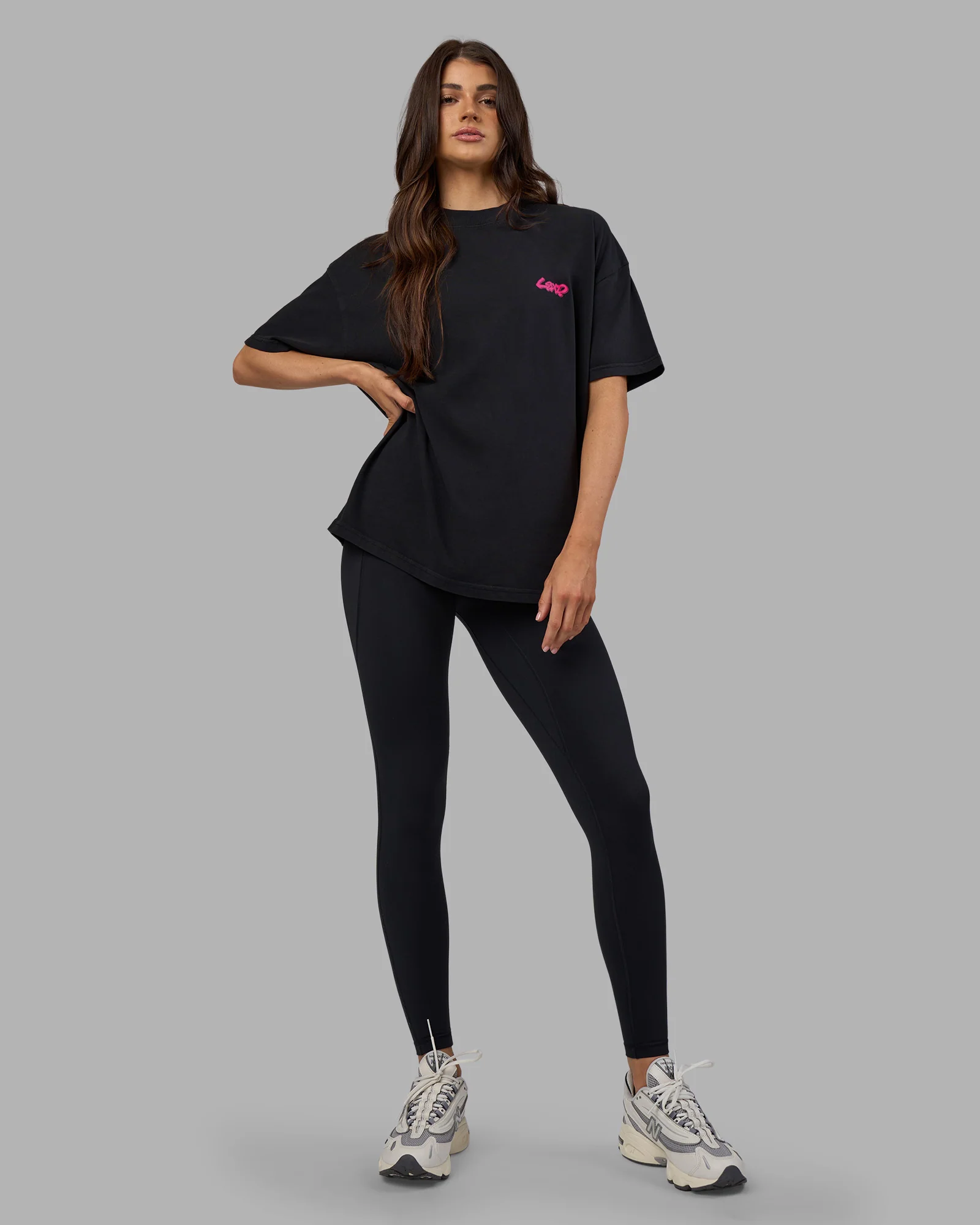Break Through Heavyweight Oversized Tee - Black Washed-Plum Caspia - Image 8