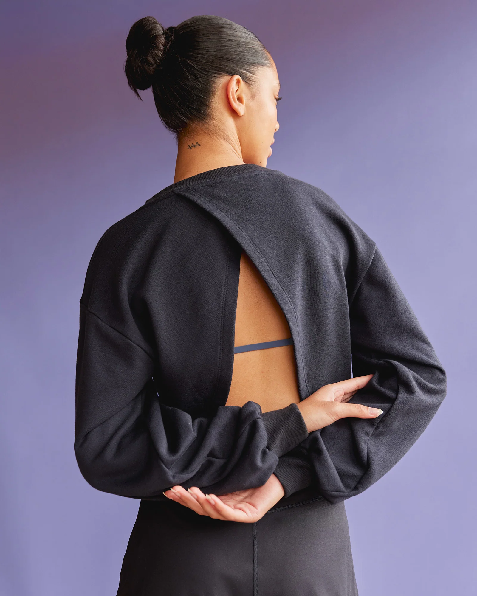 Breeze Open Back Sweater - Black-Black - Image 7