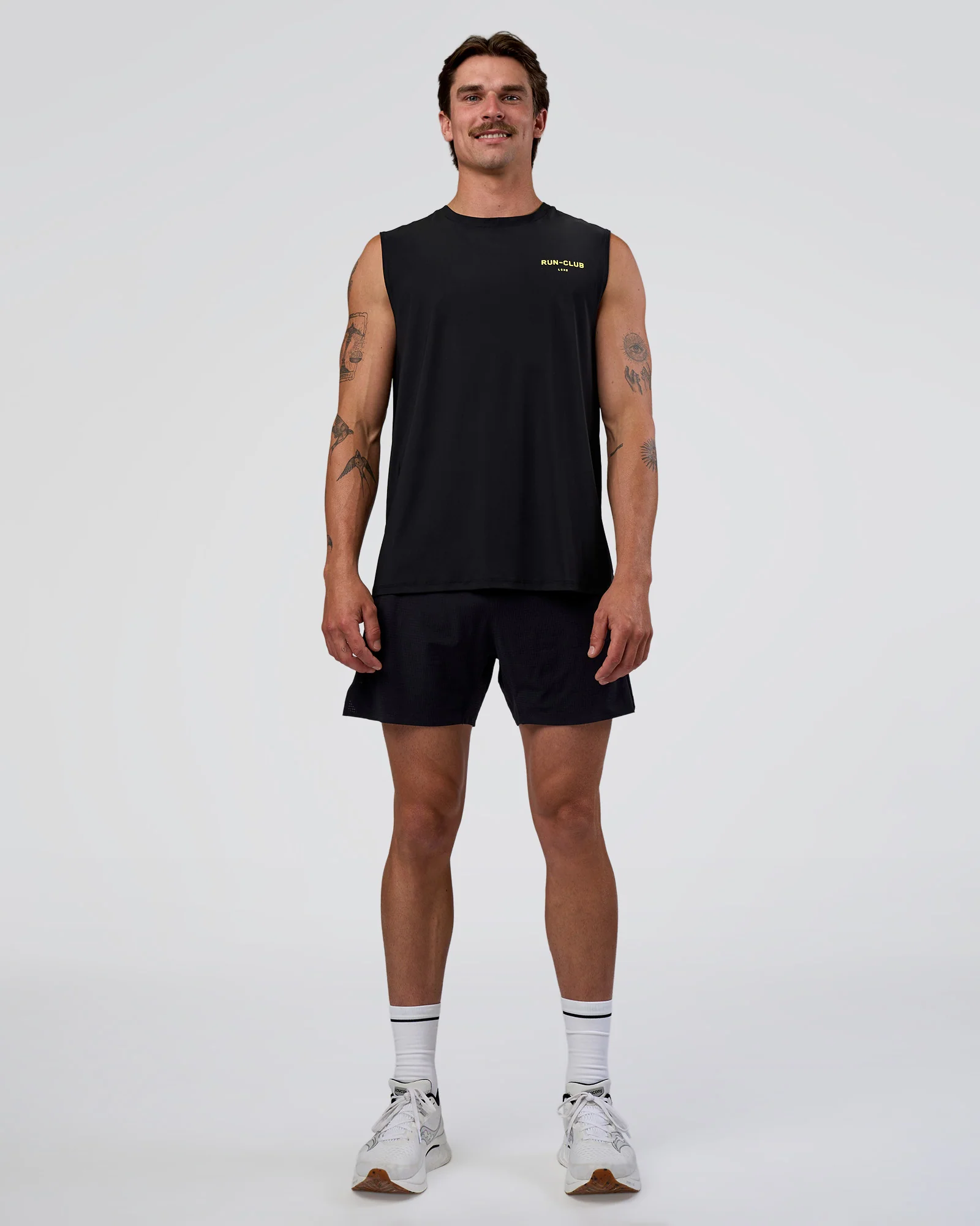 Cadence RUN CLUB Muscle Tank - Black-Yellow Fizz - Image 6