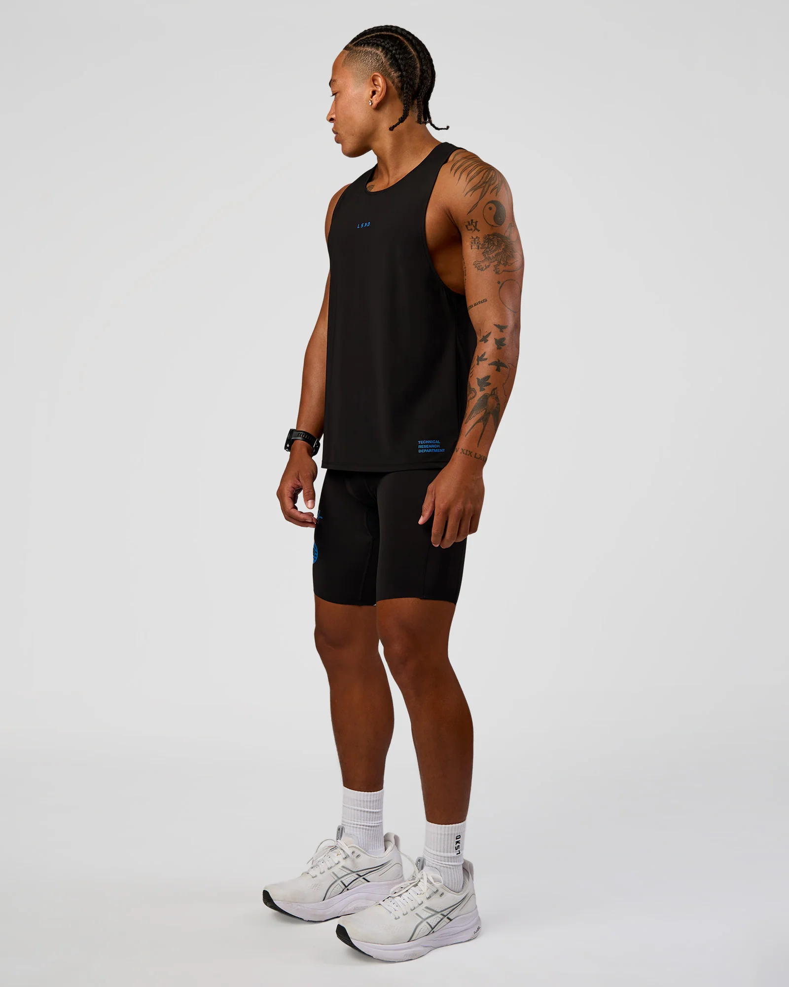 Cadence Run Club Script Values Tank - Black-Palace Blue - Image 4