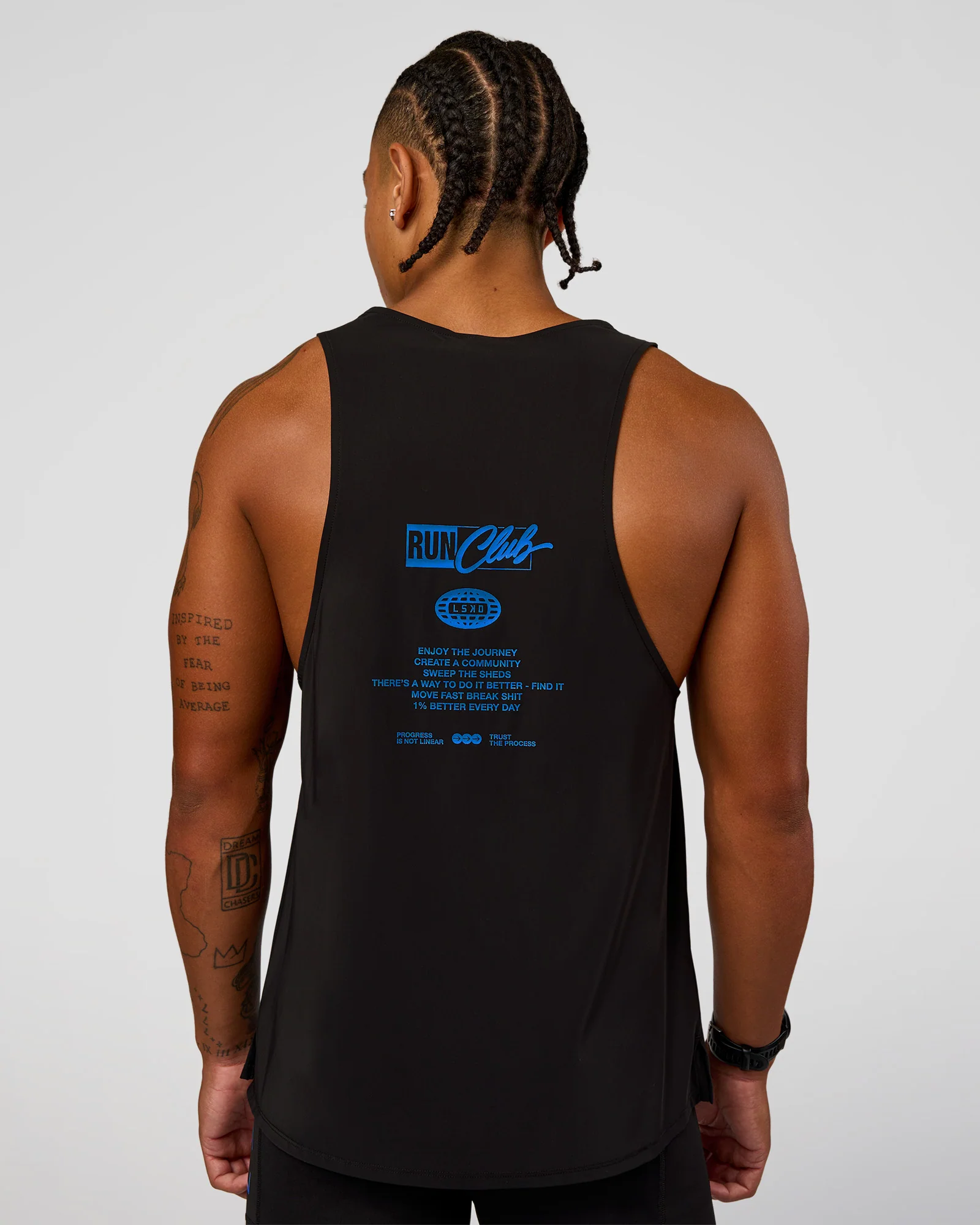 Cadence Run Club Script Values Tank - Black-Palace Blue - Image 6