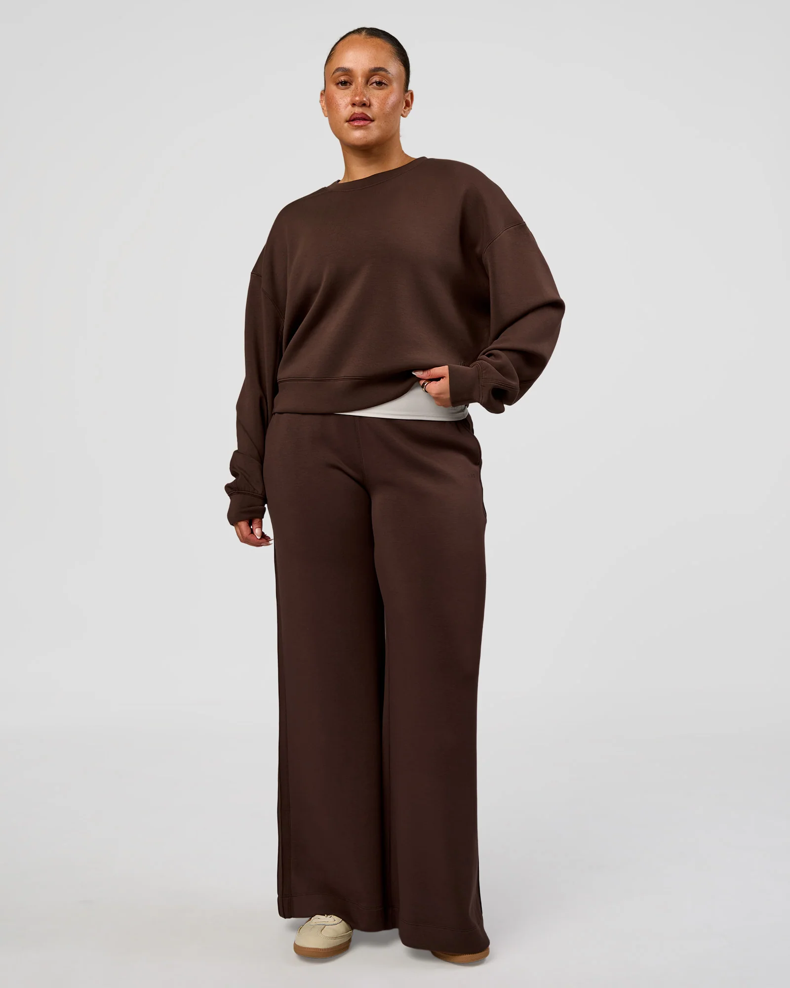 CF Elevate SoftTouch Pintuck Sweater  - Hot Chocolate - Image 4
