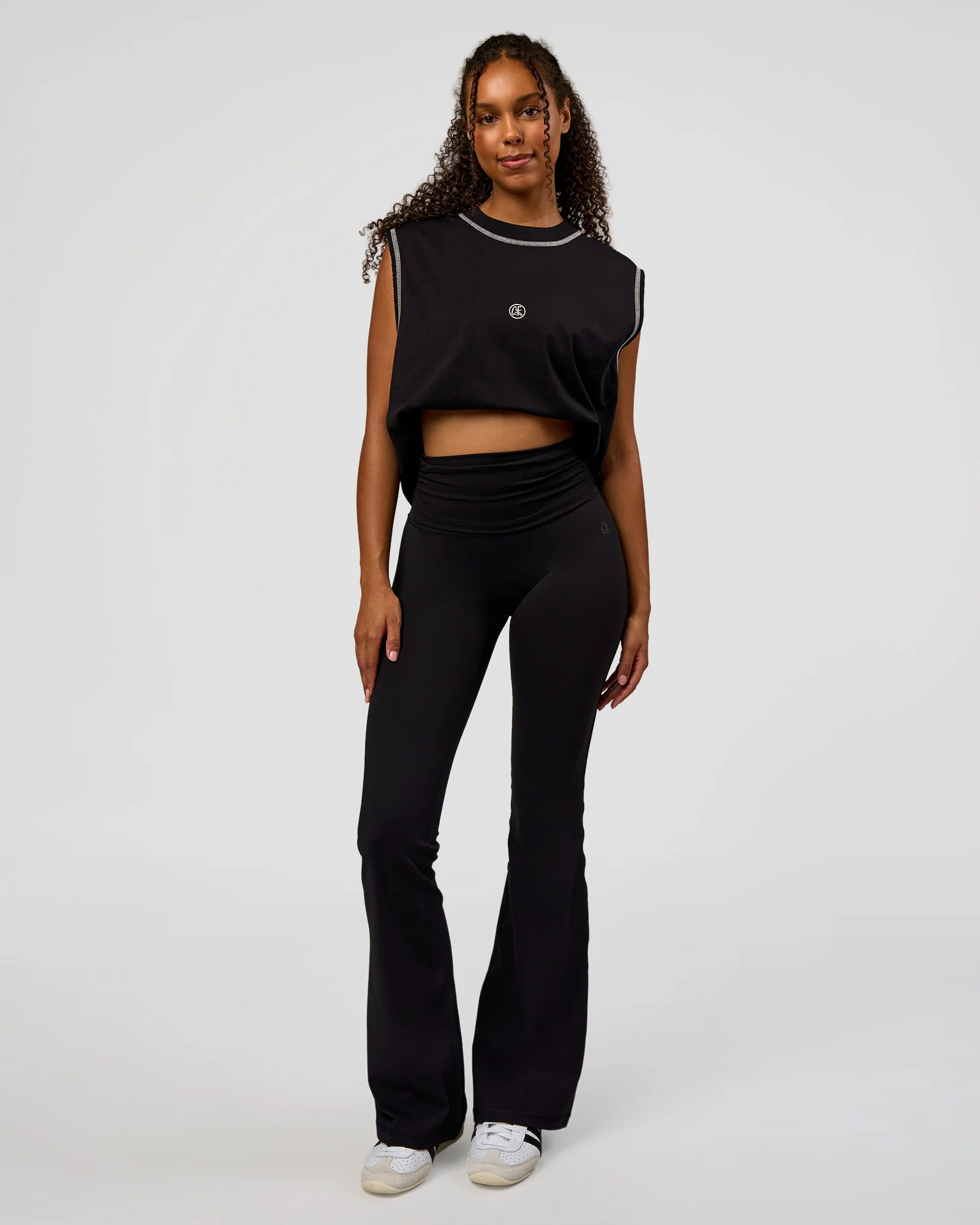 CF Fold Over High-Rise Flared Legging - Black - Image 10