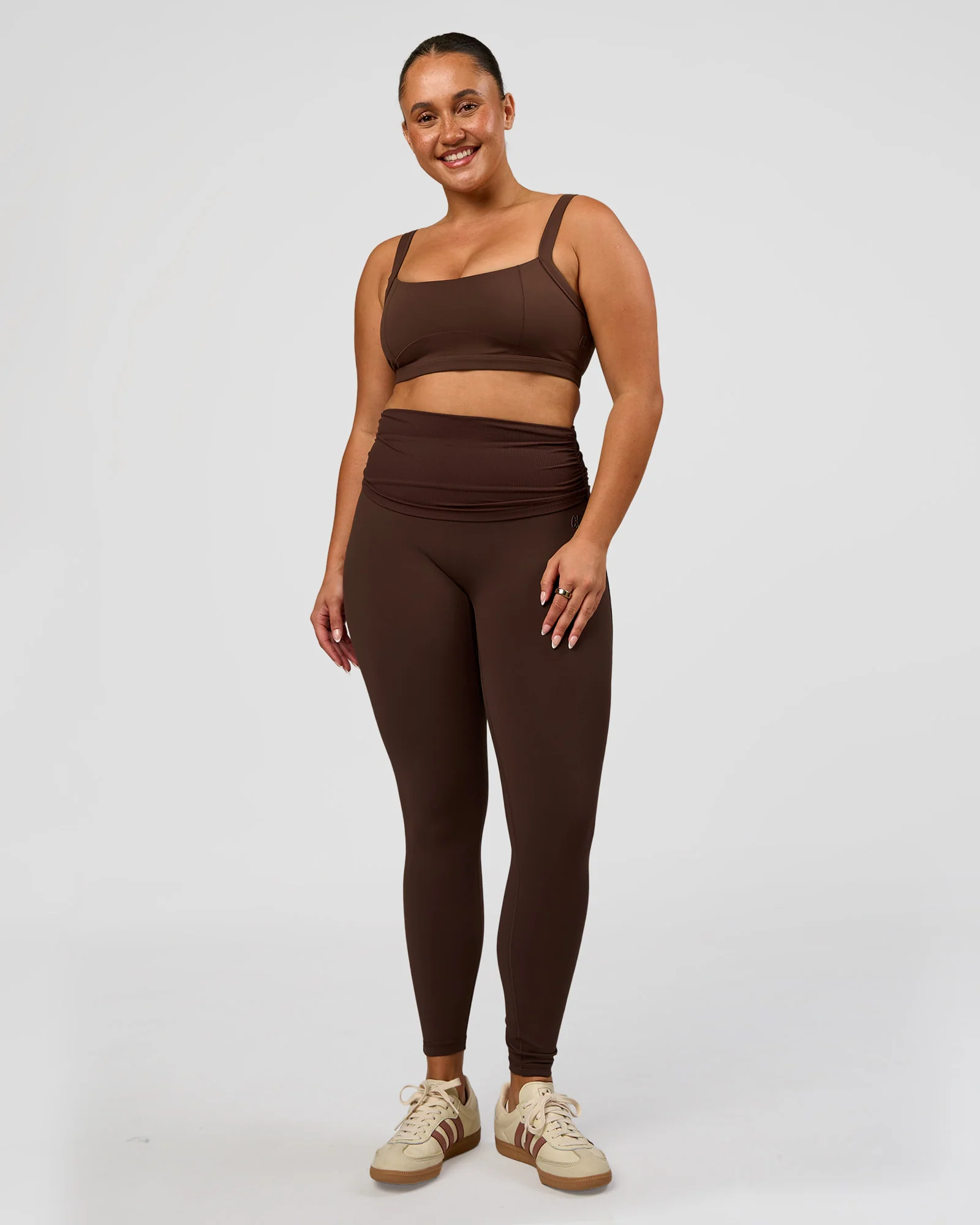 CF Fold Over High-Rise Full Length Legging - Hot Chocolate - Image 3