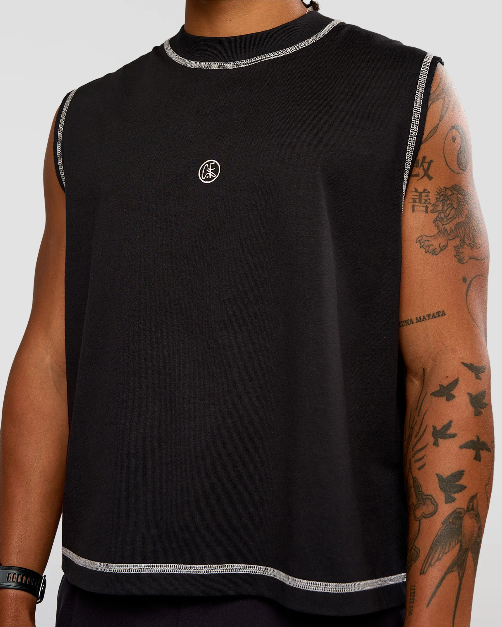 CF Unisex Oversized Heavyweight Boxed Tank - Black-CF X LSKD Sport - Image 10