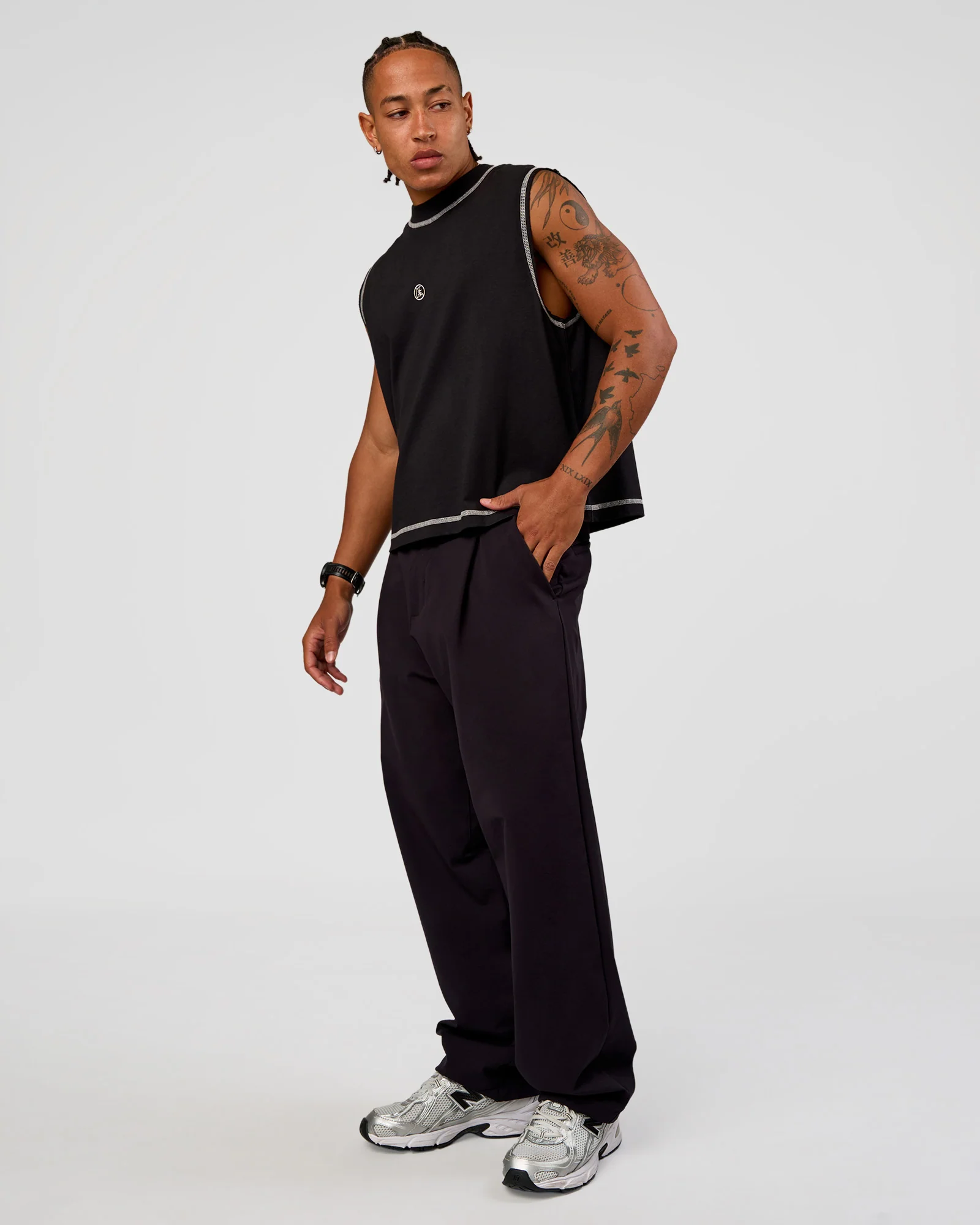 CF Unisex Oversized Heavyweight Boxed Tank - Black-CF X LSKD Sport - Image 4
