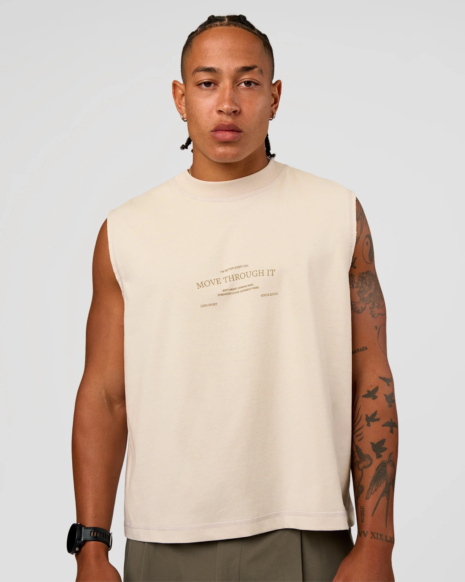 CF Unisex Oversized Heavyweight Boxed Tank - Clay-CF Move Through It - Image 9