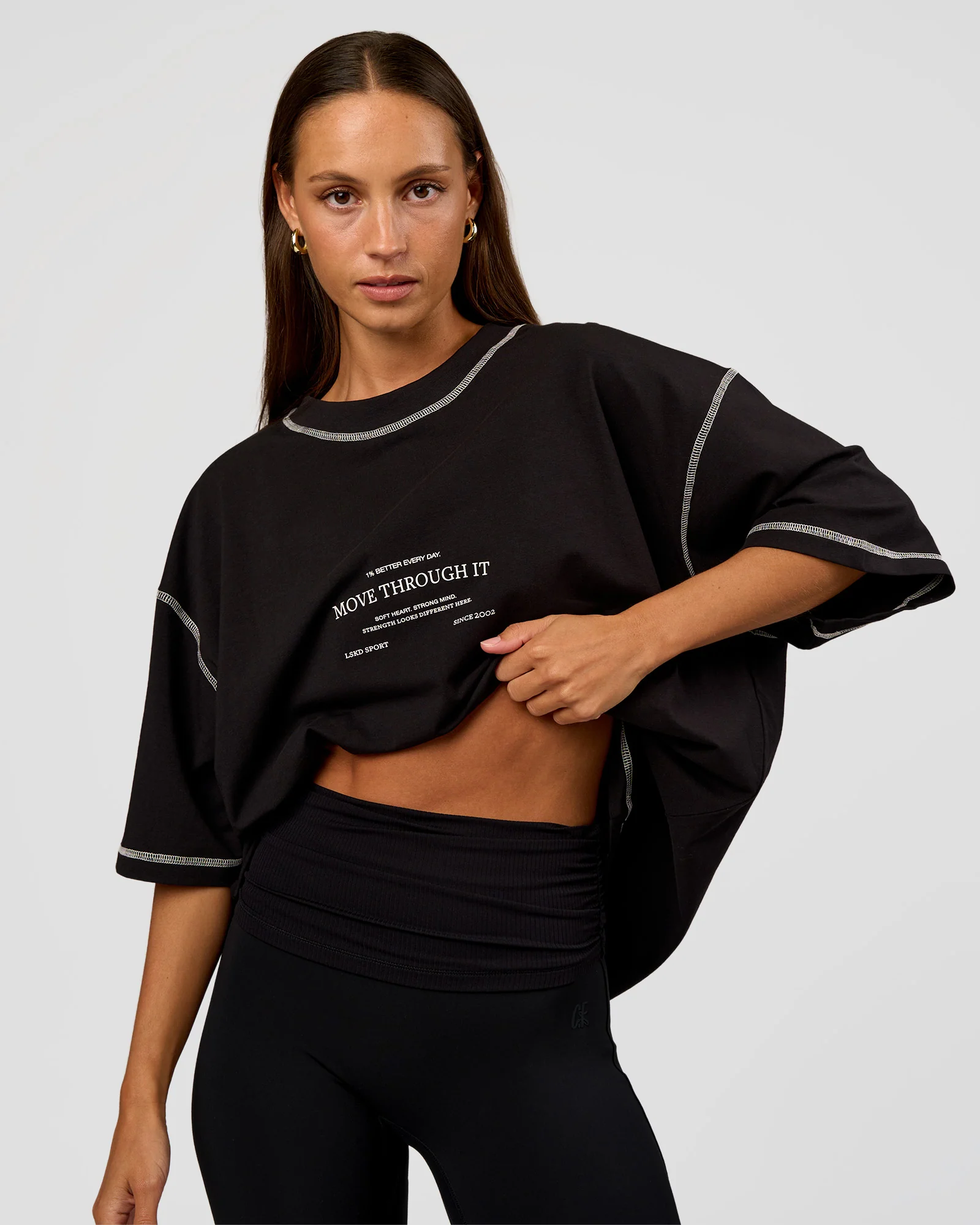 CF Unisex Oversized Heavyweight FLXCotton Tee - Black-CF Move Through It - Image 11