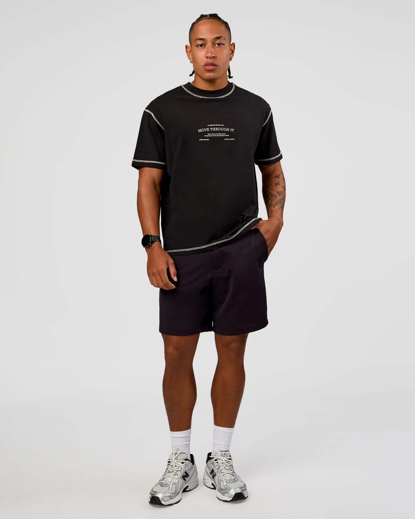 CF Unisex Oversized Heavyweight FLXCotton Tee - Black-CF Move Through It - Image 4