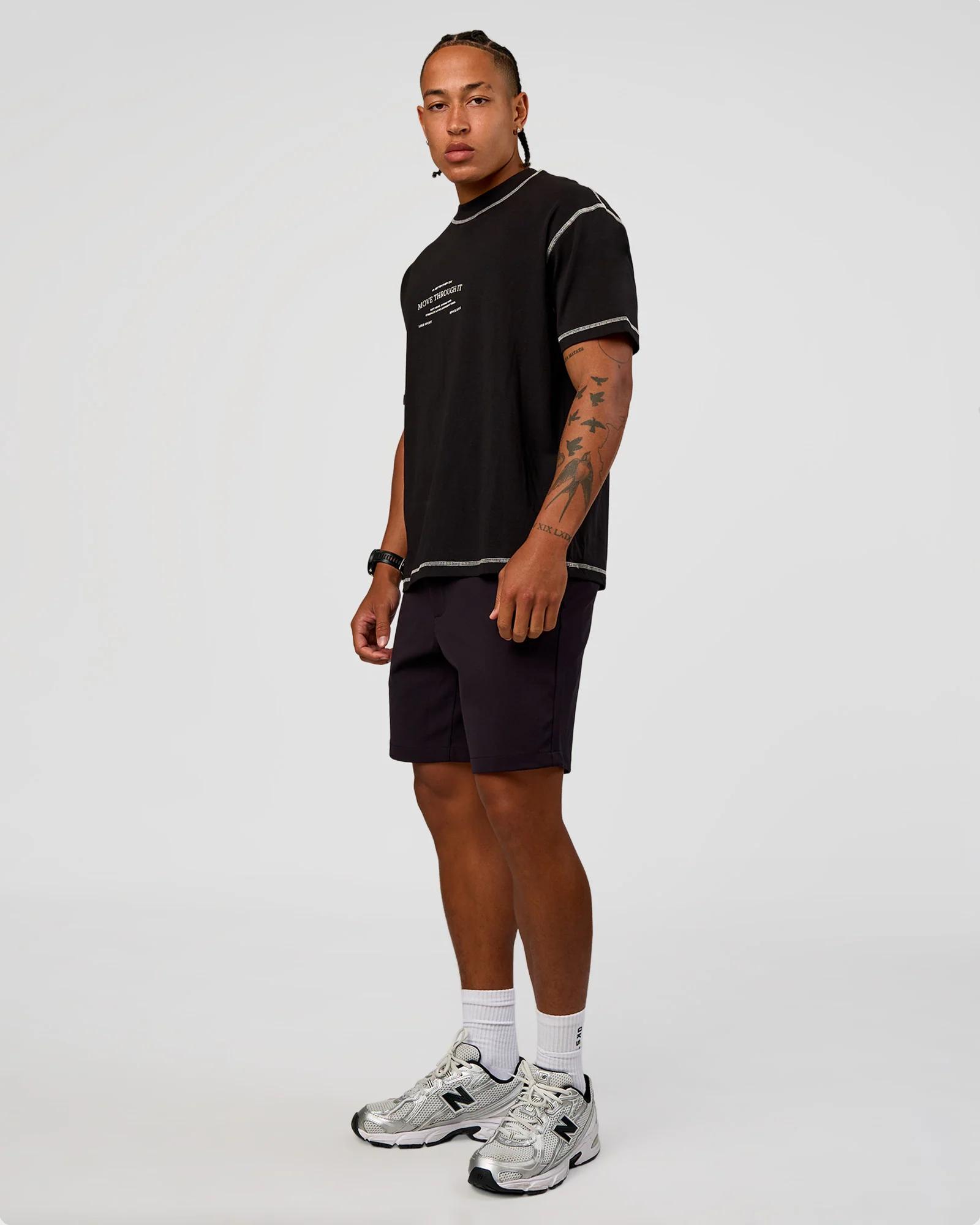 CF Unisex Oversized Heavyweight FLXCotton Tee - Black-CF Move Through It - Image 5