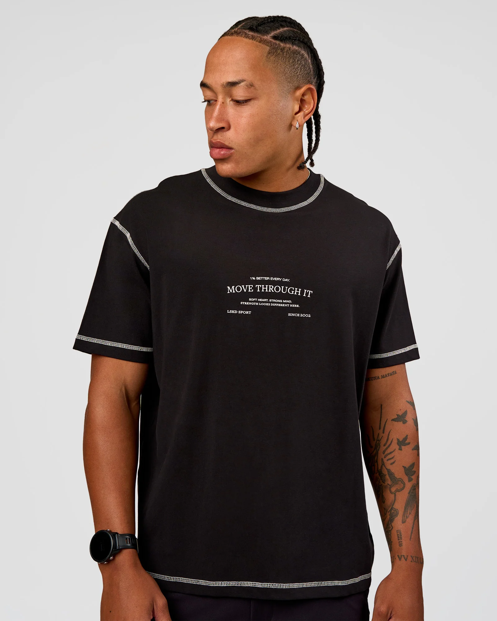CF Unisex Oversized Heavyweight FLXCotton Tee - Black-CF Move Through It - Image 6