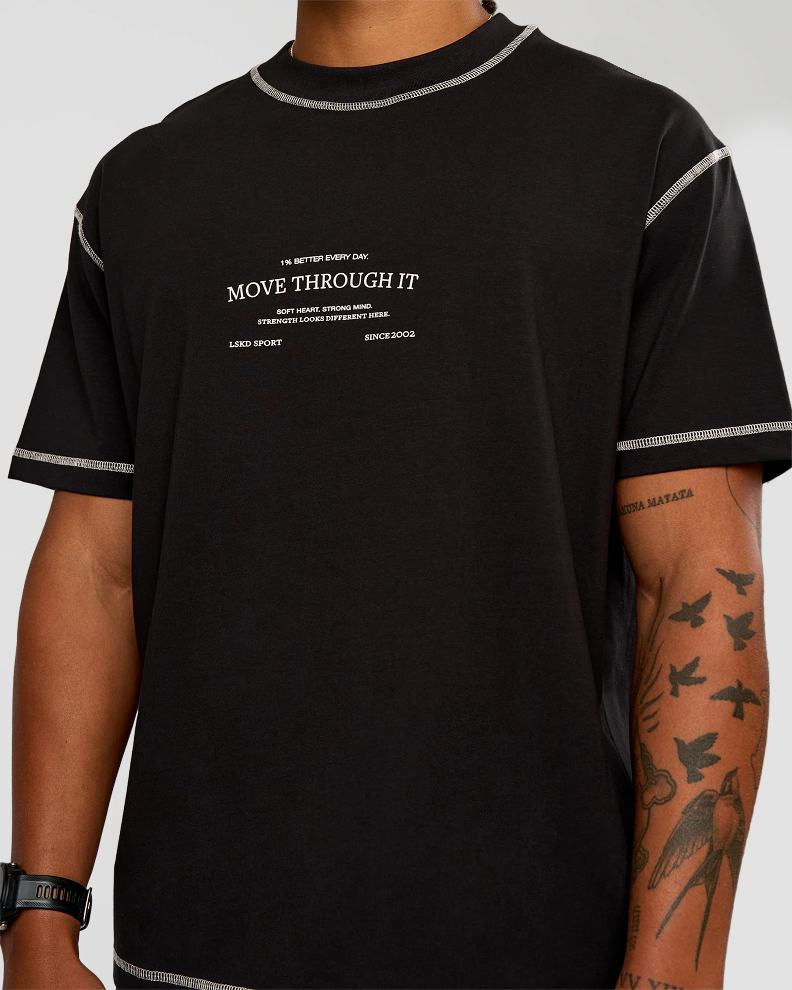 CF Unisex Oversized Heavyweight FLXCotton Tee - Black-CF Move Through It - Image 9