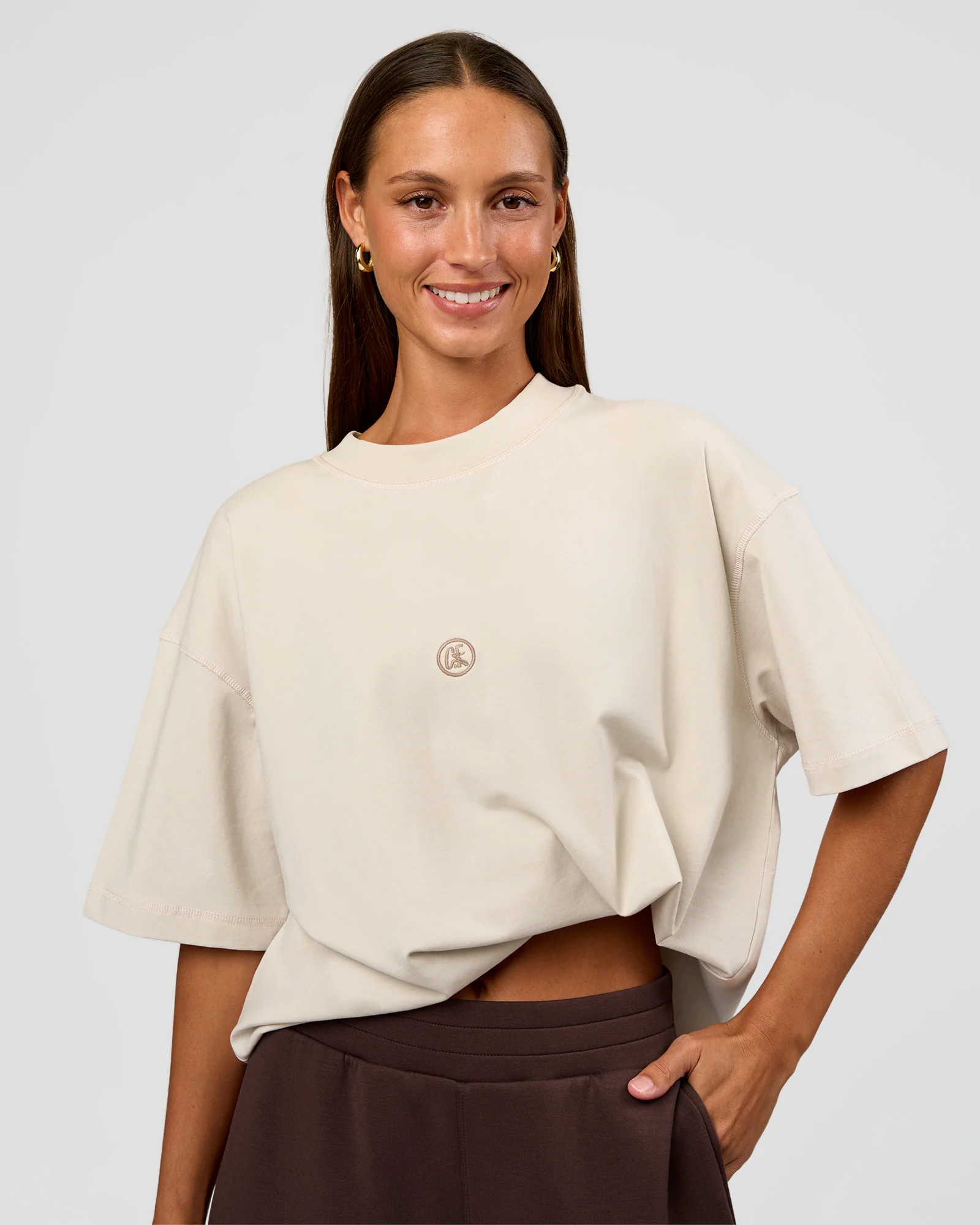 CF Unisex Oversized Heavyweight FLXCotton Tee - Clay-CF X LSKD Sport - Image 13