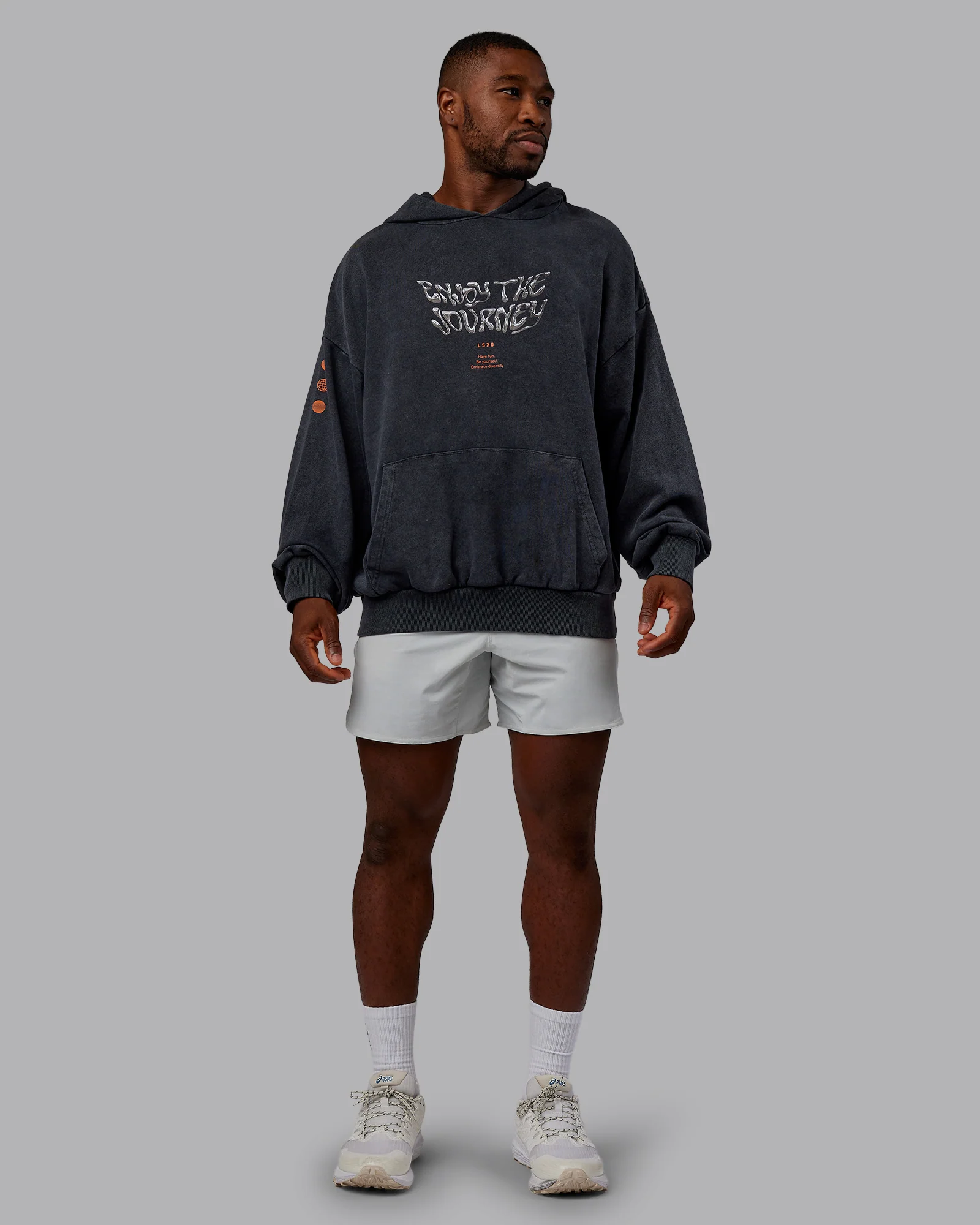 Chrome Washed Oversized Hoodie - Black - Image 10