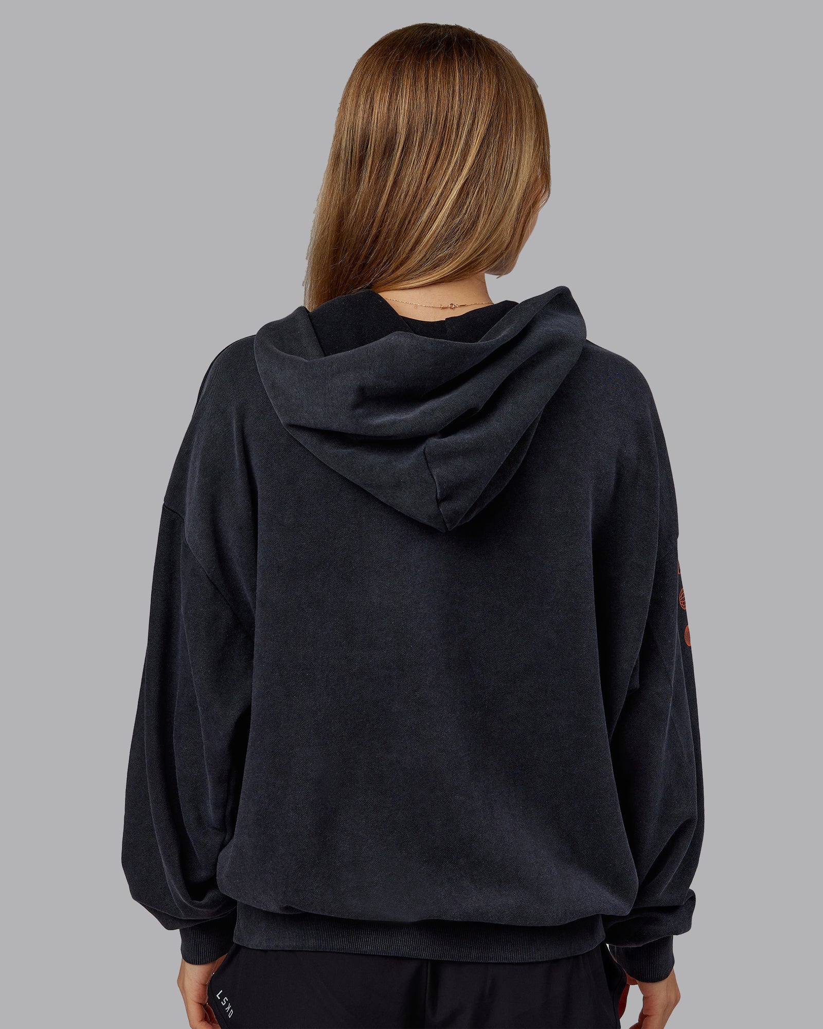 Chrome Washed Oversized Hoodie - Black - Image 11
