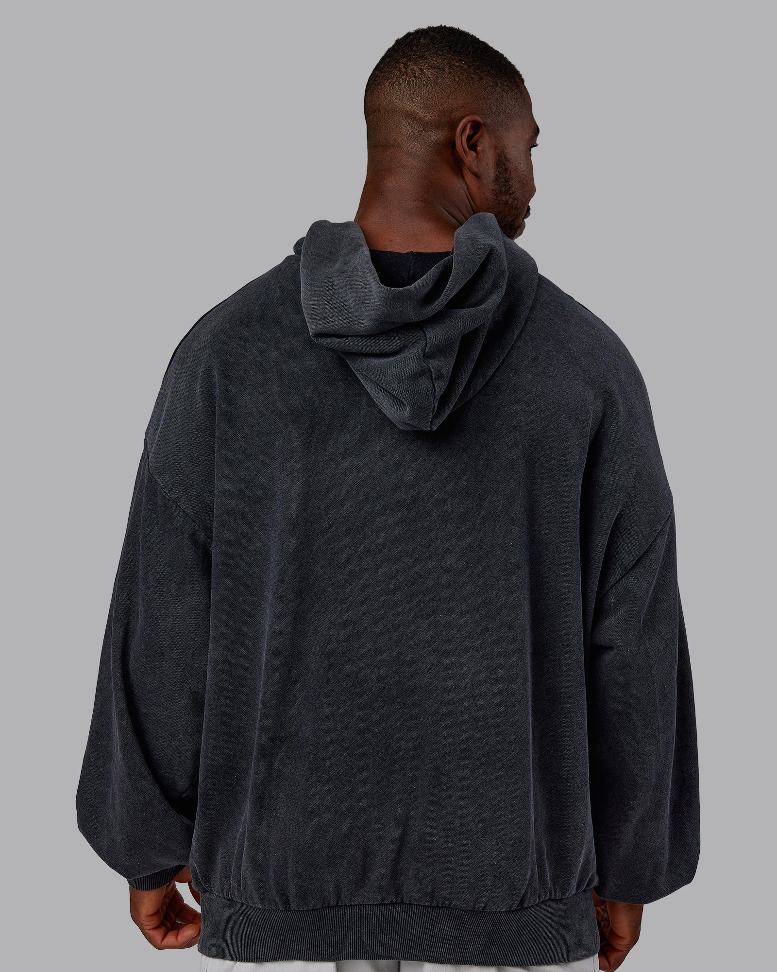 Chrome Washed Oversized Hoodie - Black - Image 4