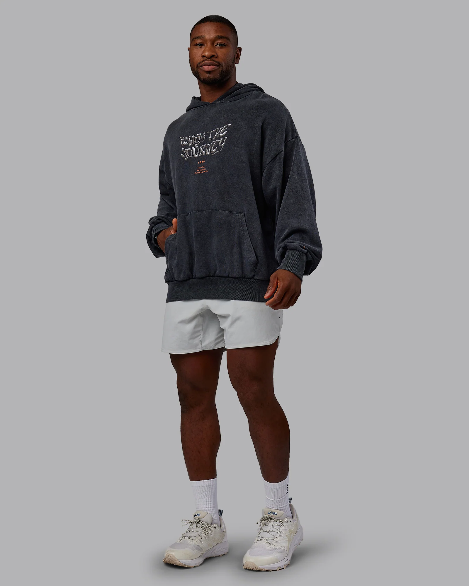 Chrome Washed Oversized Hoodie - Black - Image 6