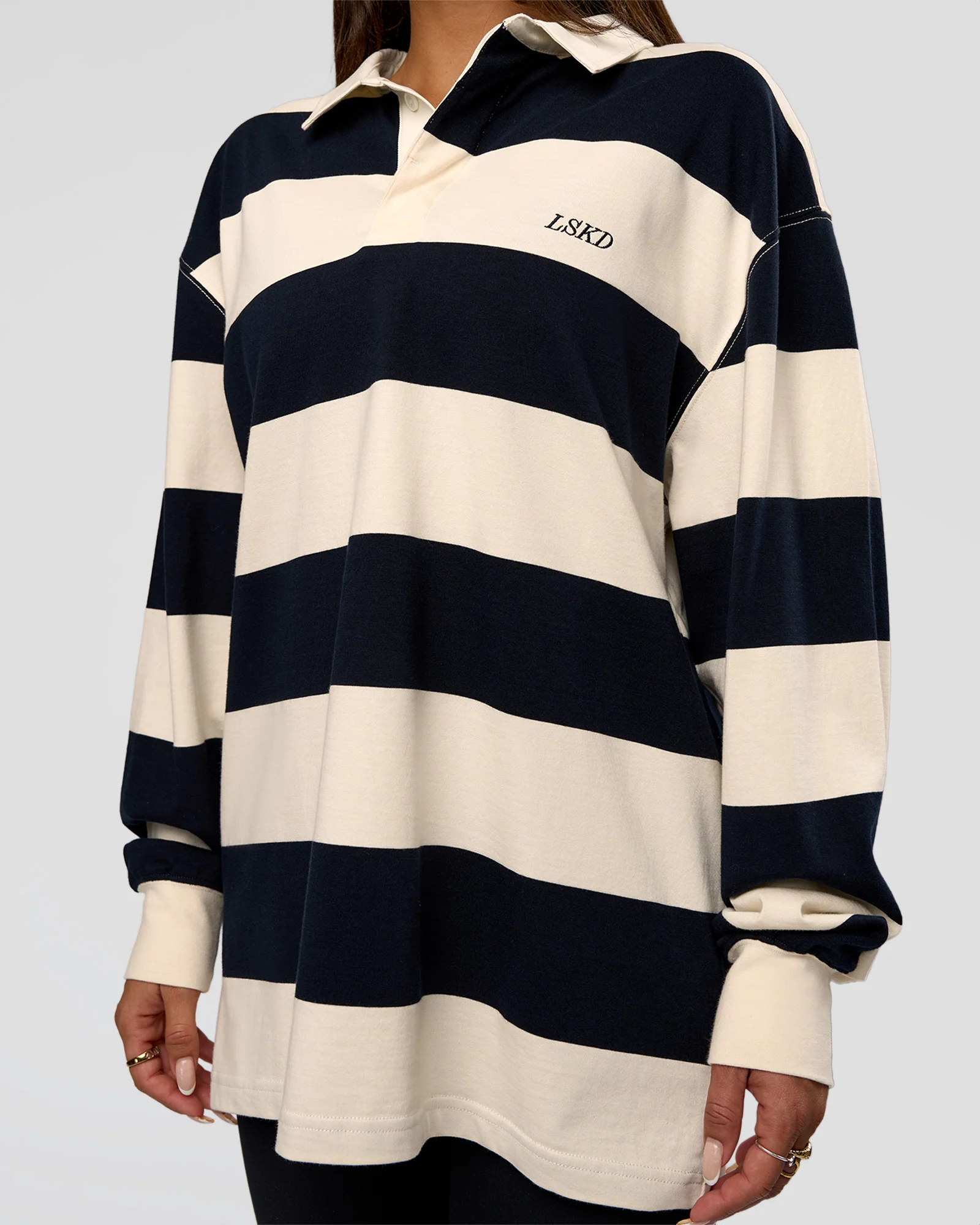 Clubhouse Unisex Rugby Polo - Future Navy-Off White - Image 13