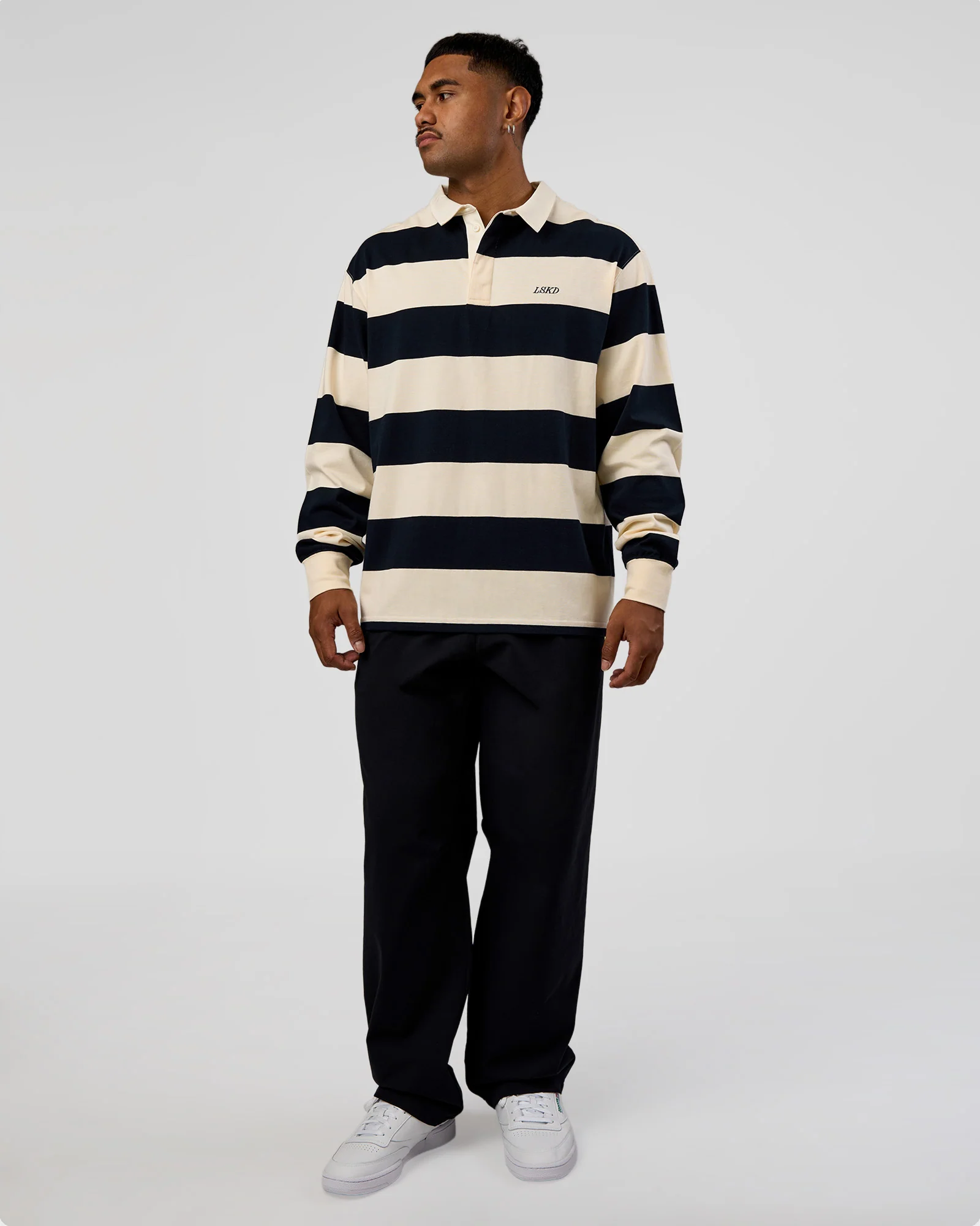 Clubhouse Unisex Rugby Polo - Future Navy-Off White - Image 3