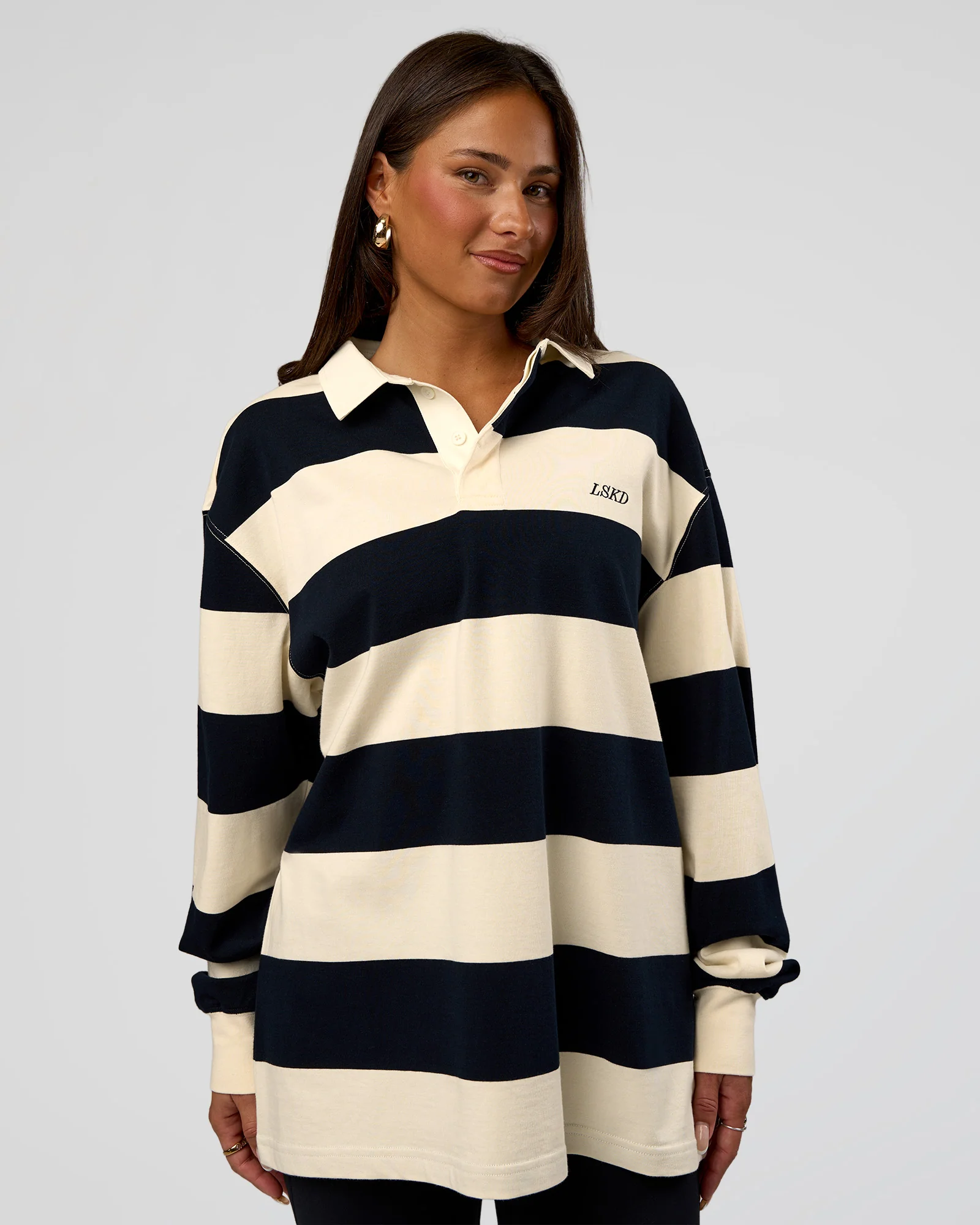 Clubhouse Unisex Rugby Polo - Future Navy-Off White - Image 4