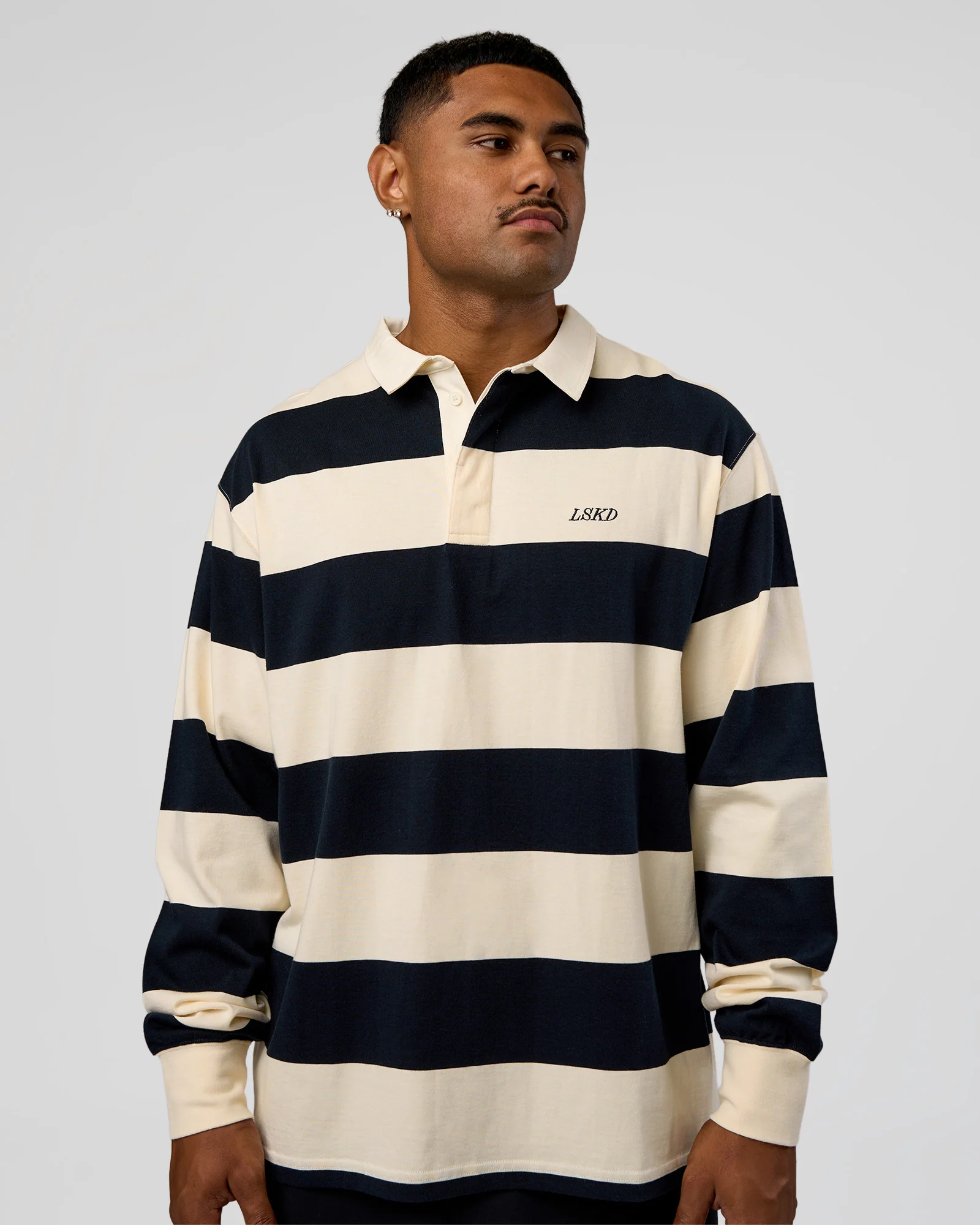 Clubhouse Unisex Rugby Polo - Future Navy-Off White - Image 6