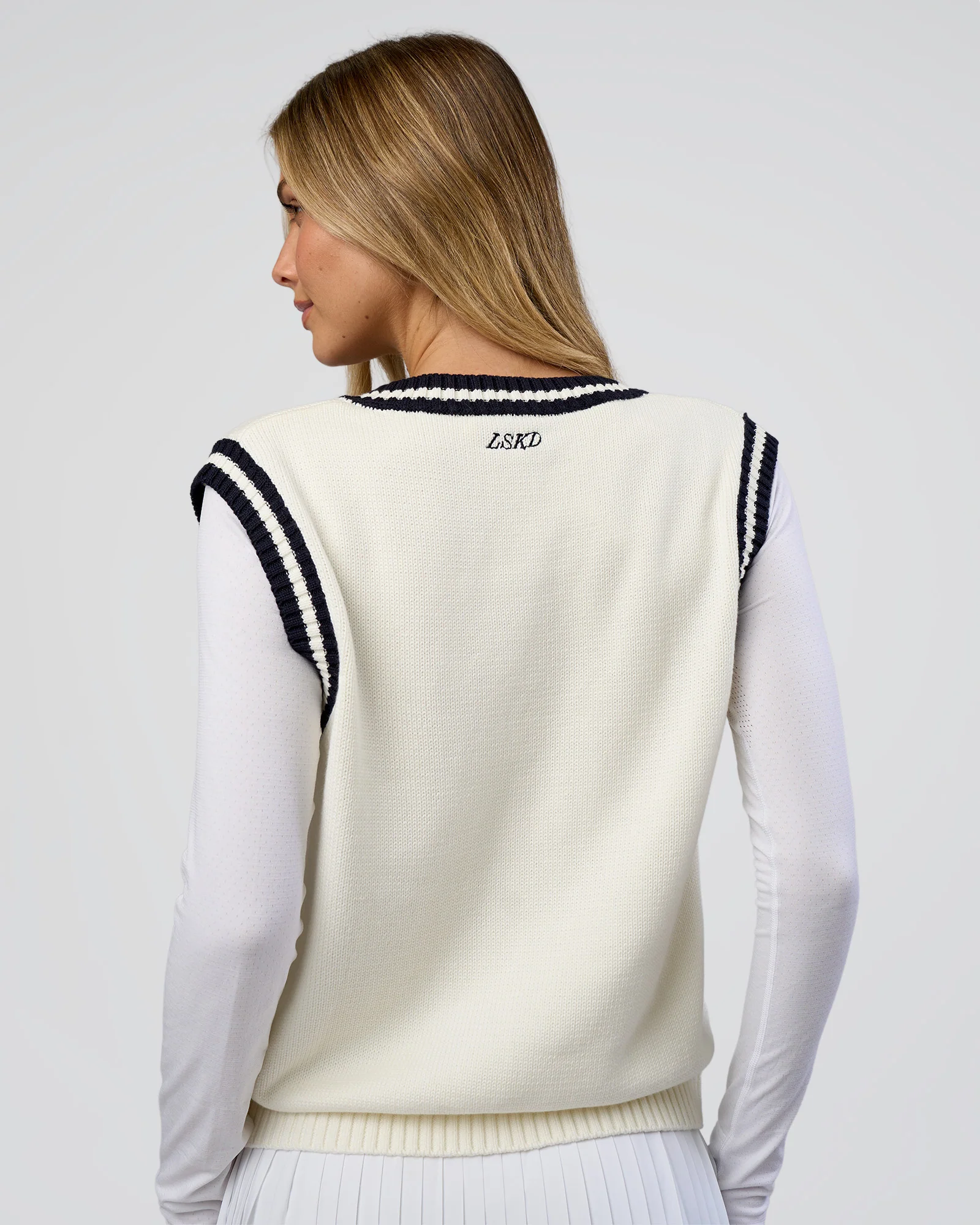 Clubhouse Vest - Off White-Future Navy - Image 4
