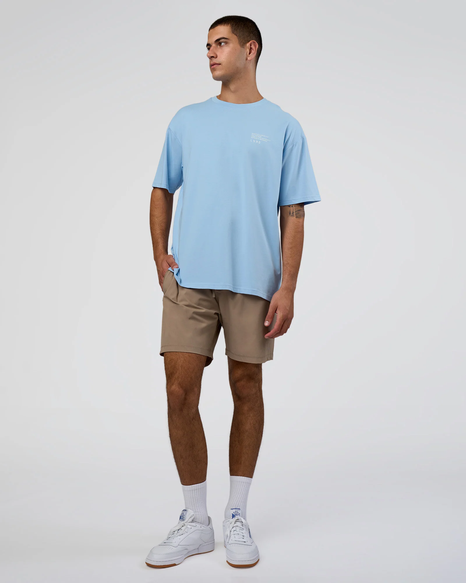 Coffee Run FLXCotton Oversized Tee - Open Air-White - Image 5