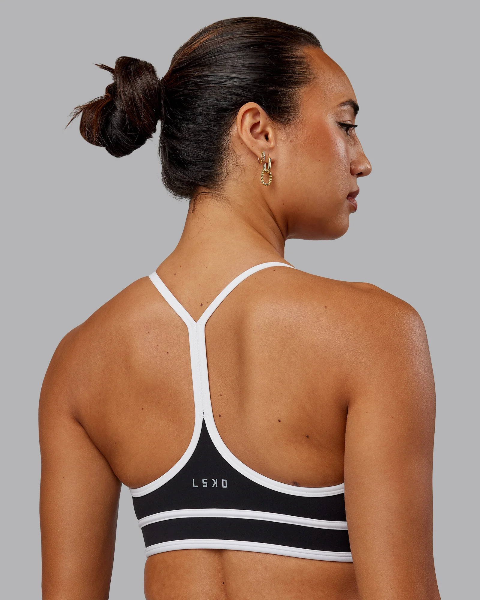 Contrast Sports Bra - Black-White - Image 2