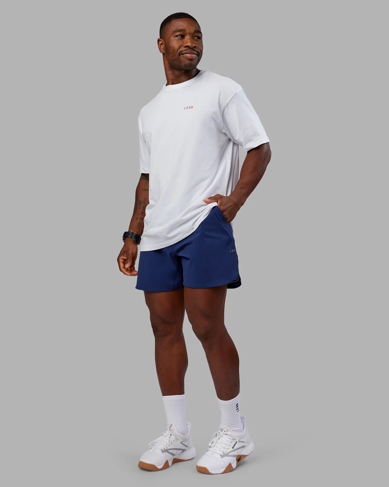 Dare To Think FLXCotton Tee Oversize - White-Scarlet - Image 5