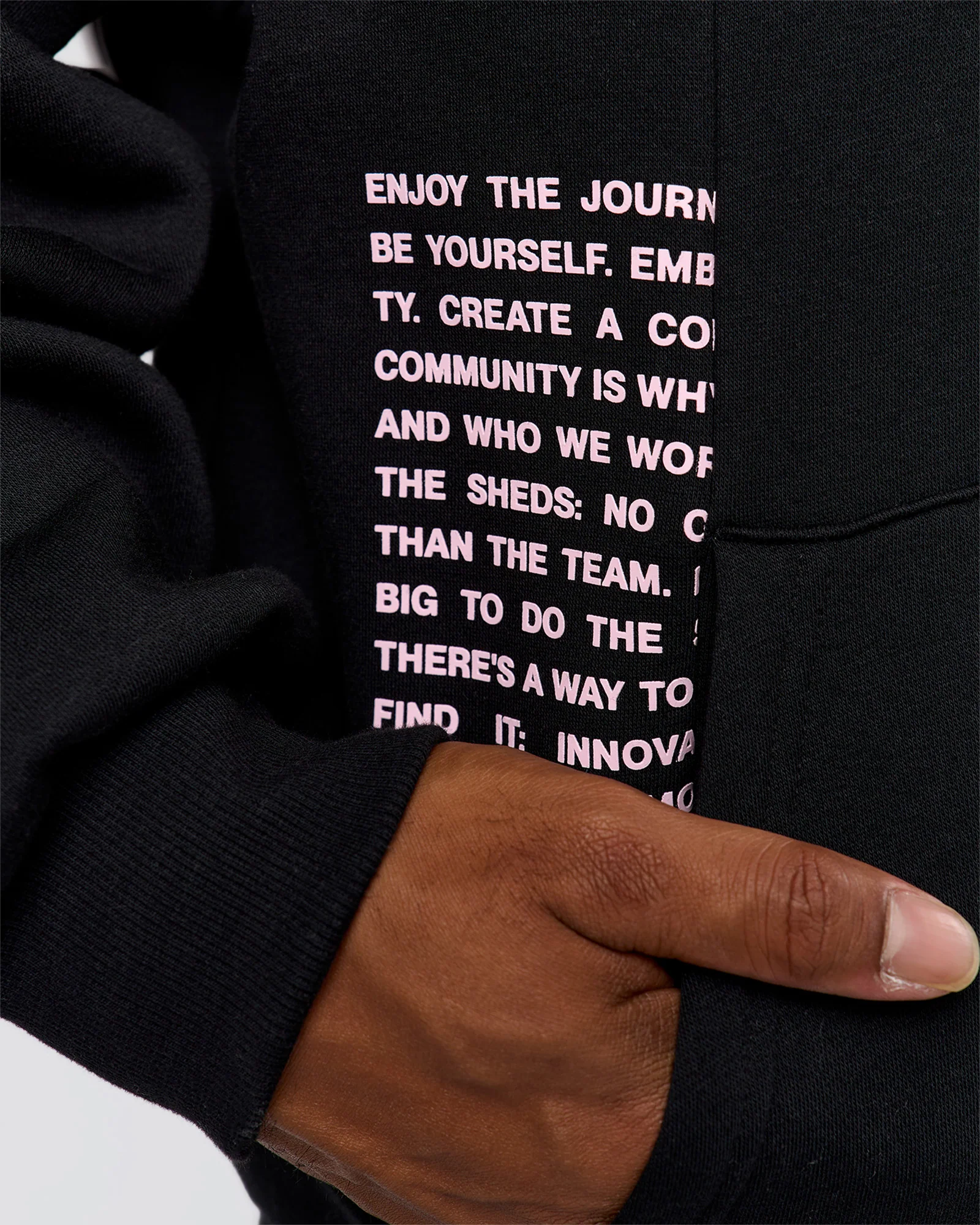 Deconstructed Fleece Hoodie - Caviar-Marshmallow-Pale Lilac - Image 7