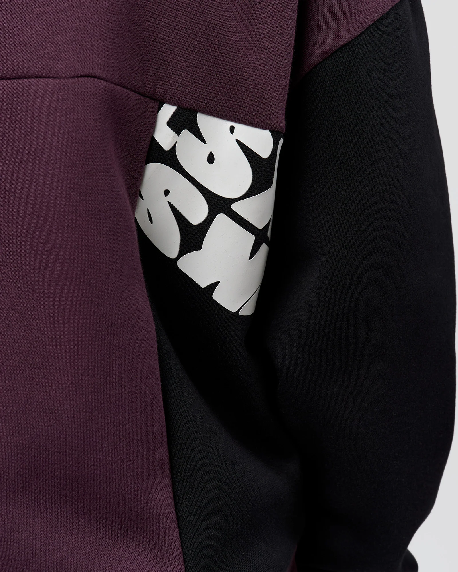 Deconstructed Fleece Hoodie - Caviar-Midnight Plum - Image 13
