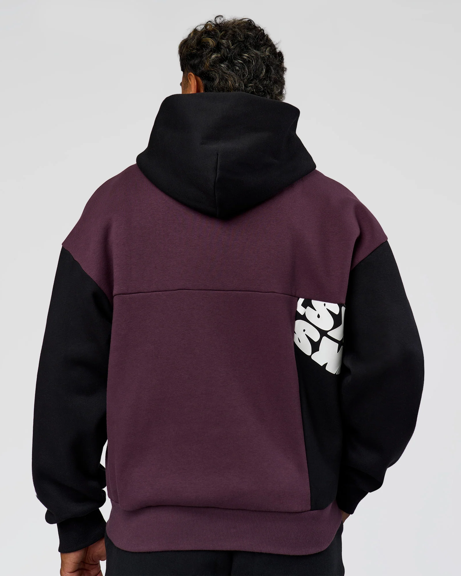 Deconstructed Fleece Hoodie - Caviar-Midnight Plum - Image 7