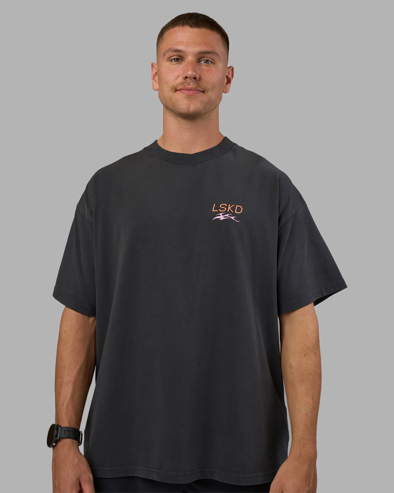 Digital World Heavyweight FLXCotton Oversized Tee - Washed Black - Image 10