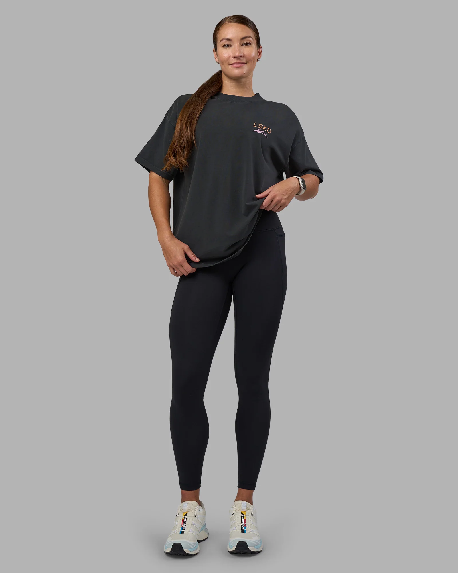 Digital World Heavyweight FLXCotton Oversized Tee - Washed Black - Image 6